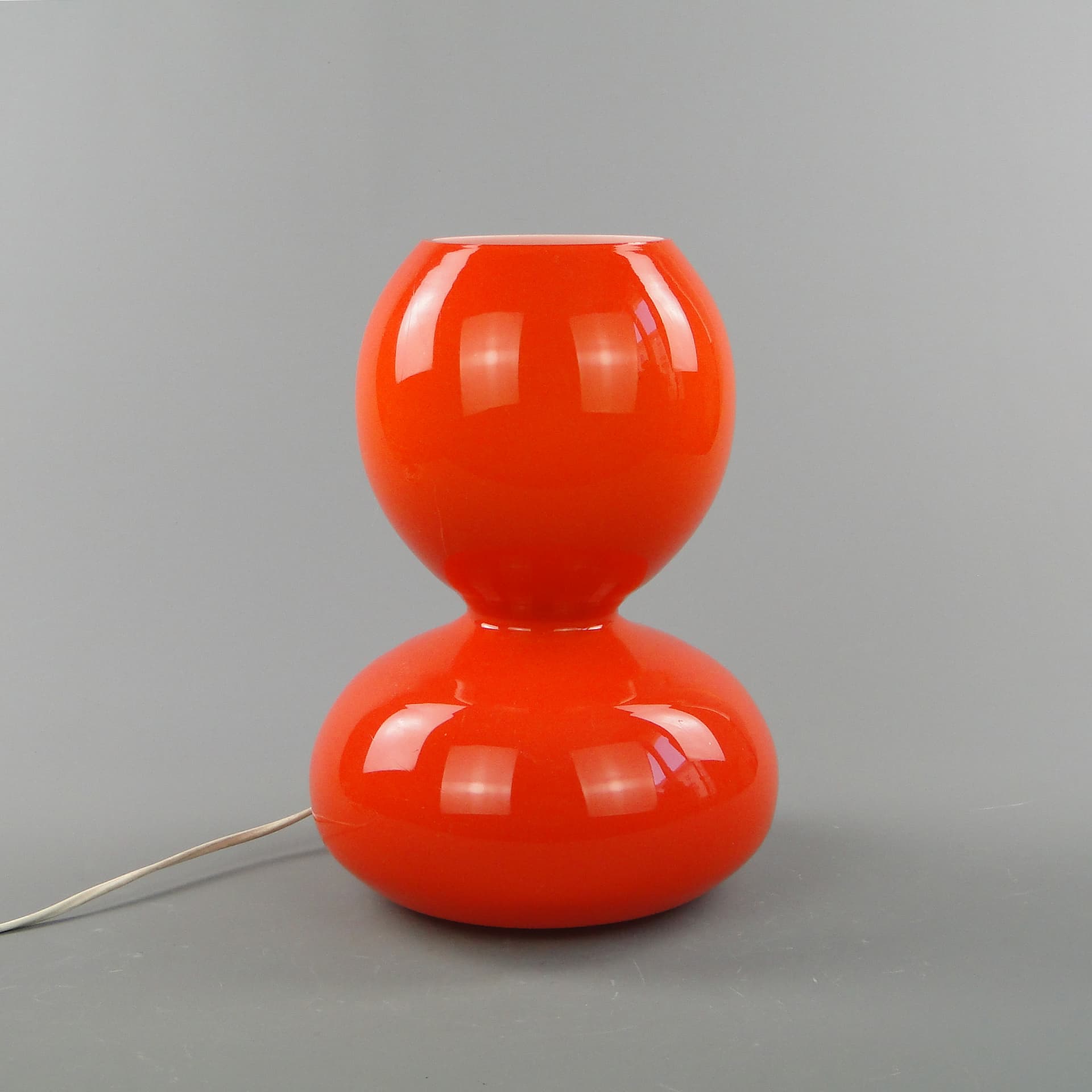 Table lamp Space Age, orange glass, Zakłady Sprzętu Oświetleniowego Zaos, Poland, 1970s. - 60169