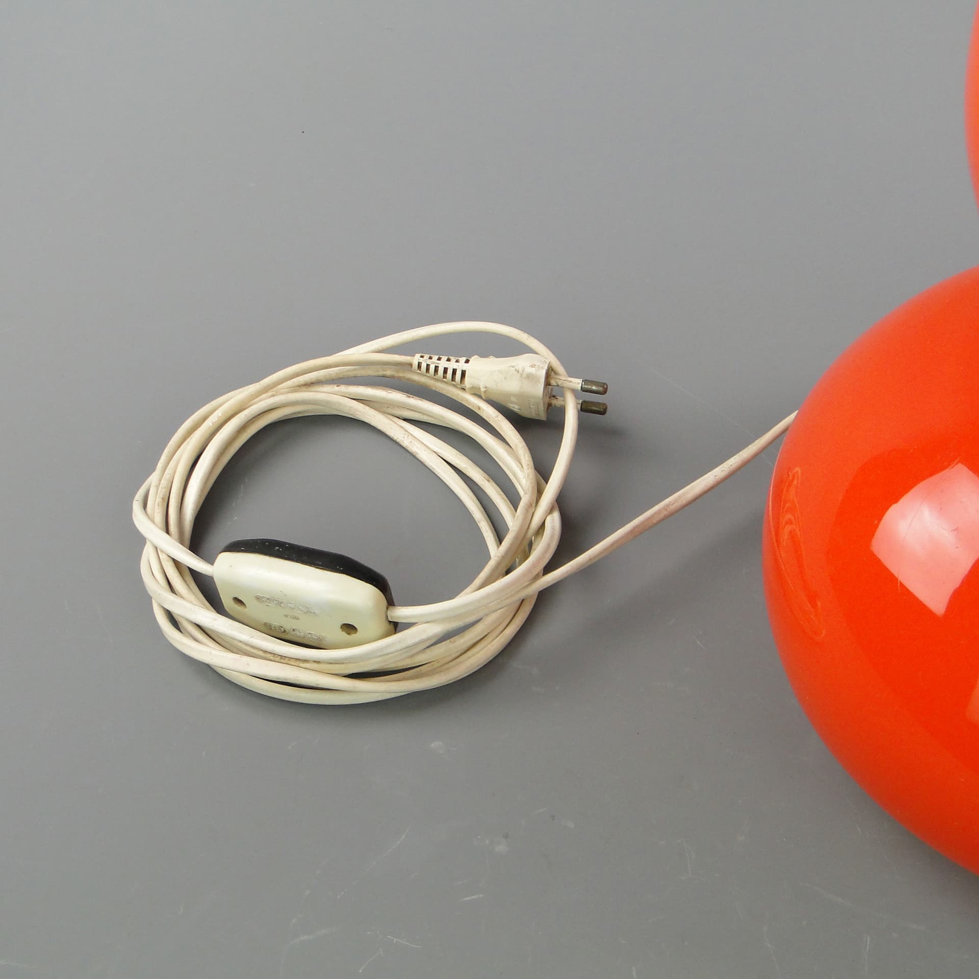 Table lamp Space Age, orange glass, Zakłady Sprzętu Oświetleniowego Zaos, Poland, 1970s. - 60168