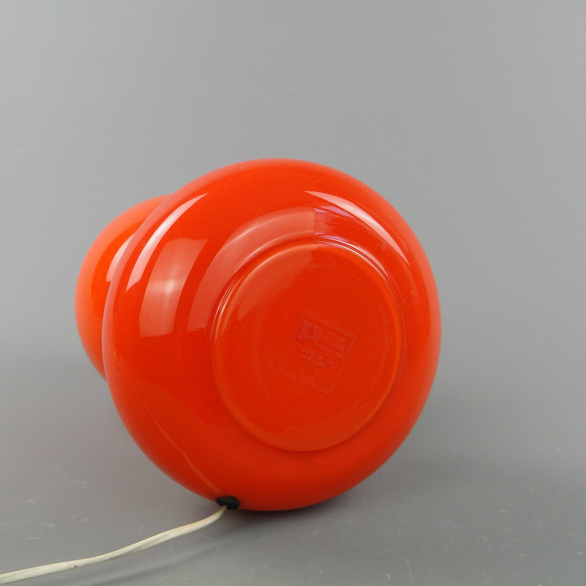 Table lamp Space Age, orange glass, Zakłady Sprzętu Oświetleniowego Zaos, Poland, 1970s. - 60171