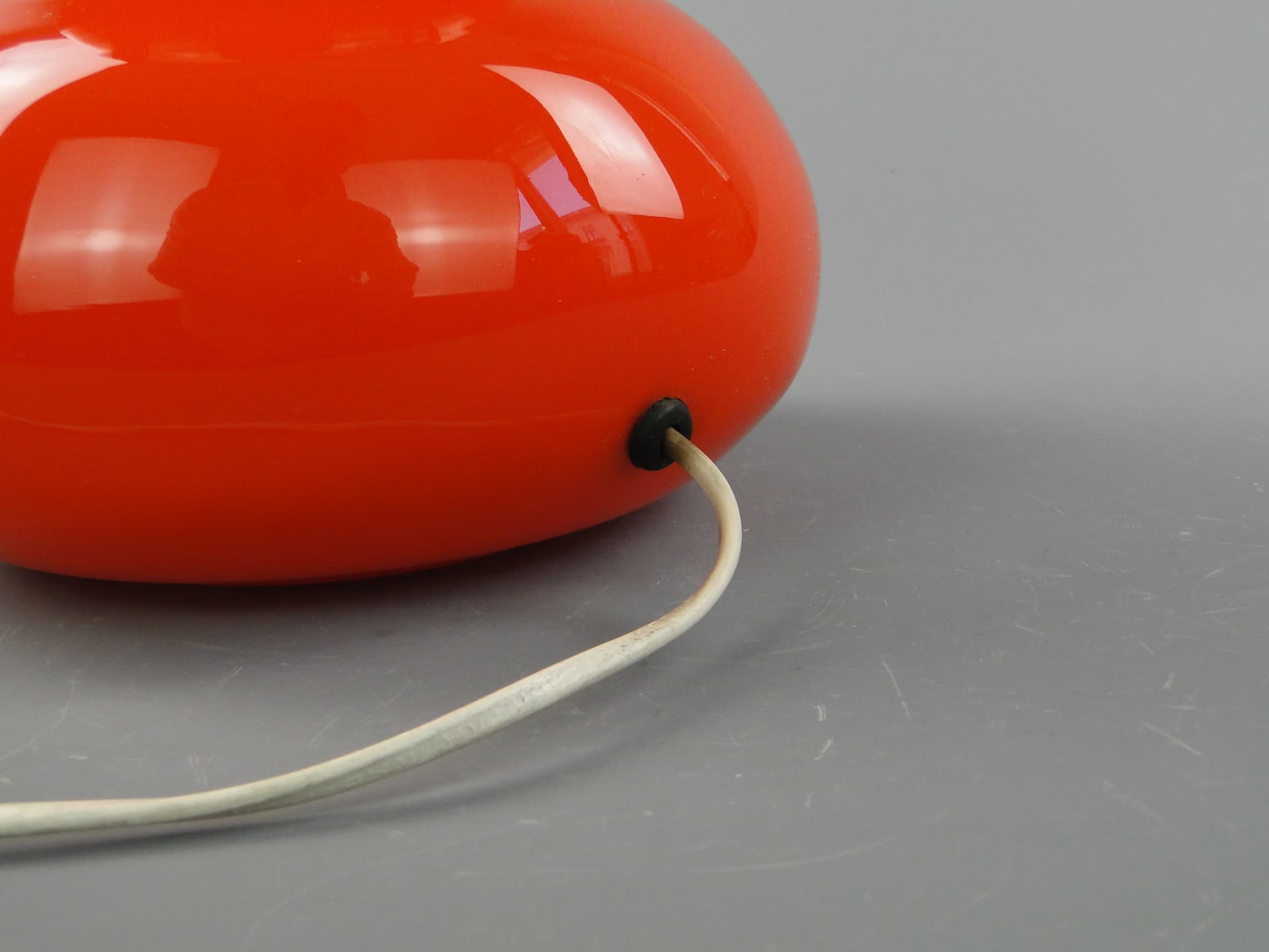 Table lamp Space Age, orange glass, Zakłady Sprzętu Oświetleniowego Zaos, Poland, 1970s. - 60173