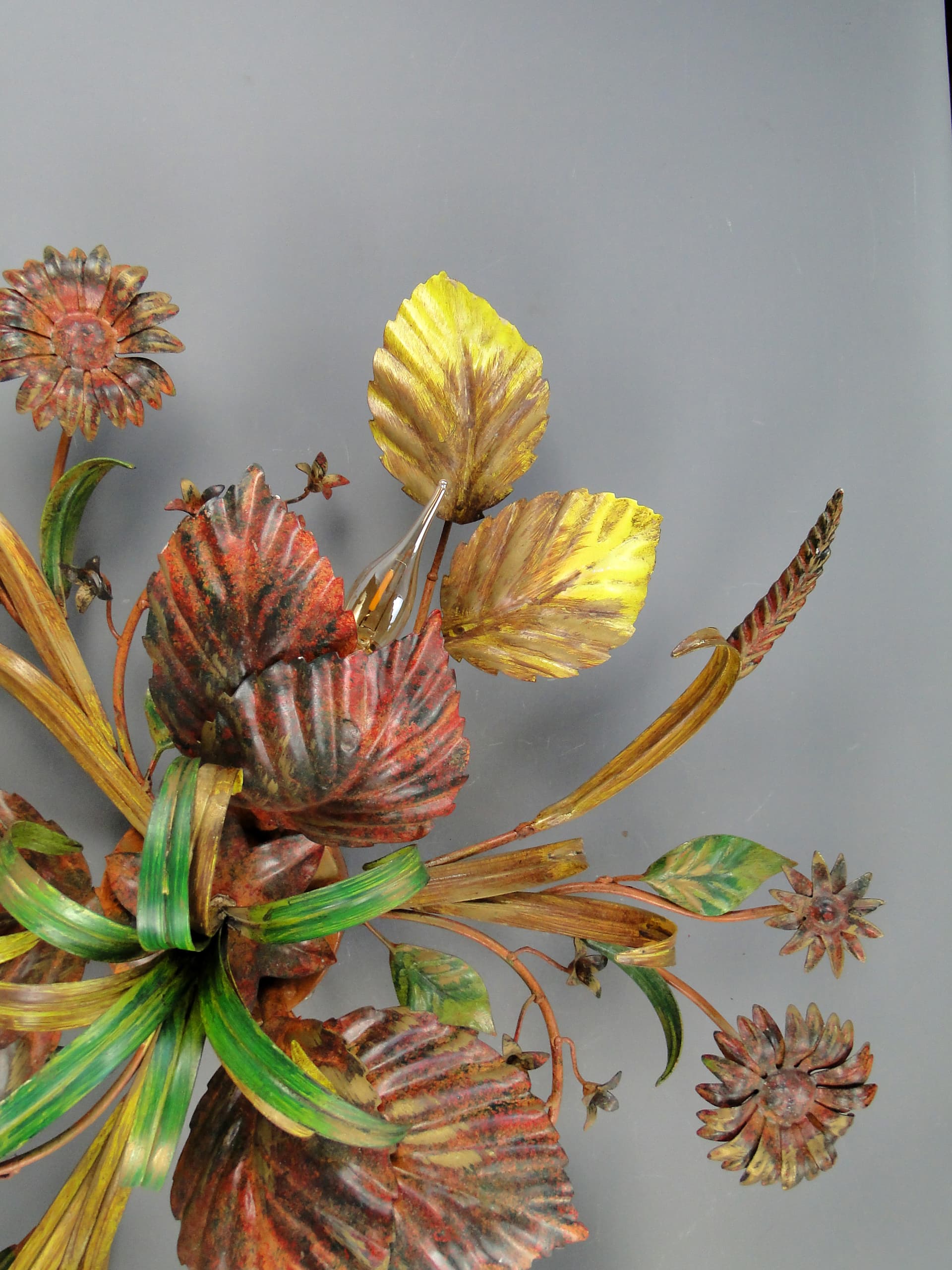 Ceiling Light Hollywood Regency, golden, metal, Italy, 1970s. - 60190