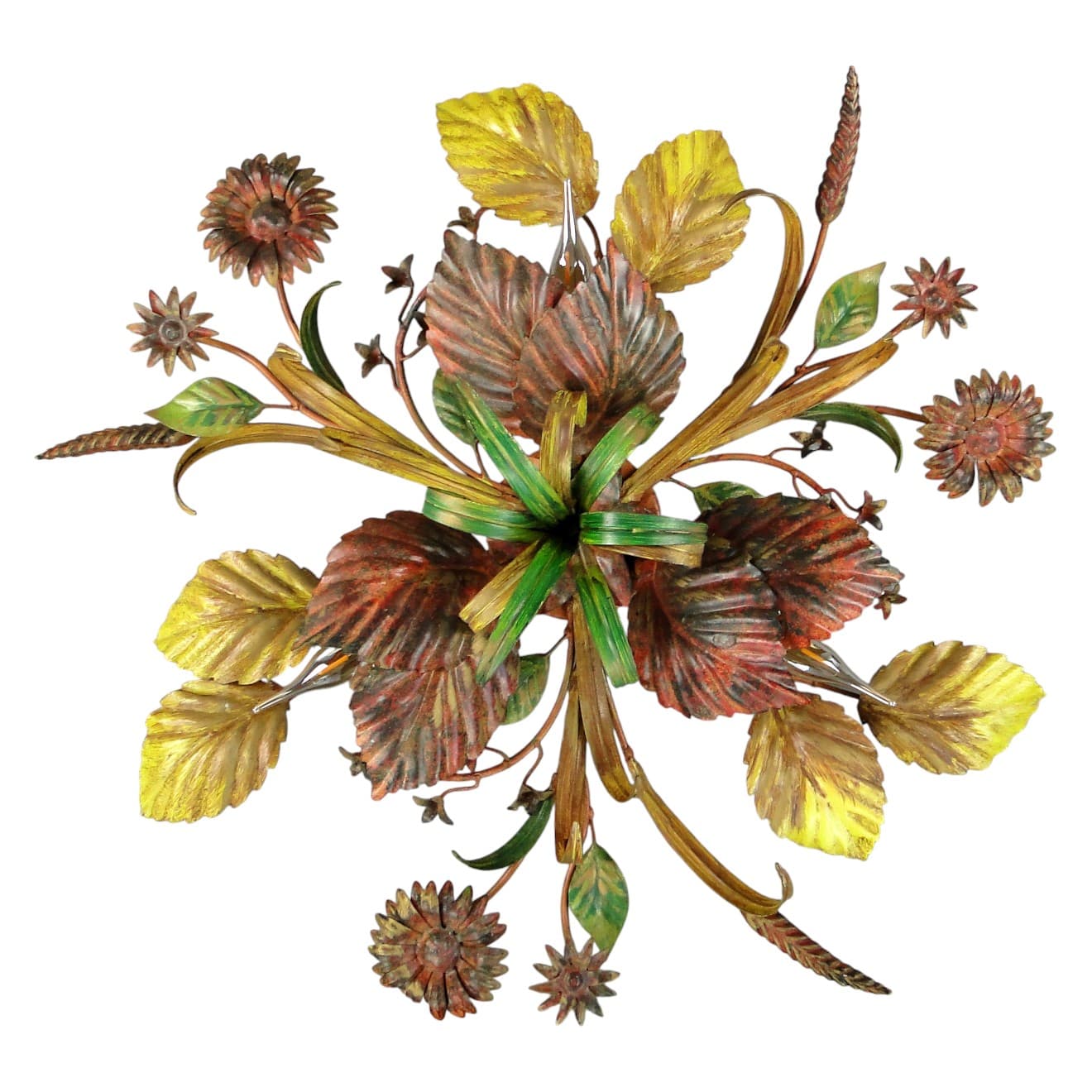 Ceiling Light Hollywood Regency, golden, metal, Italy, 1970s. - 63464