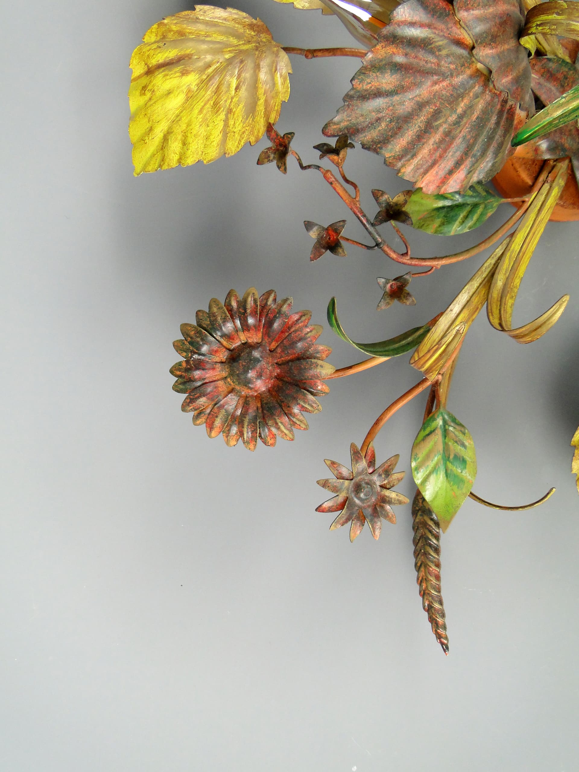 Ceiling Light Hollywood Regency, golden, metal, Italy, 1970s. - 60183