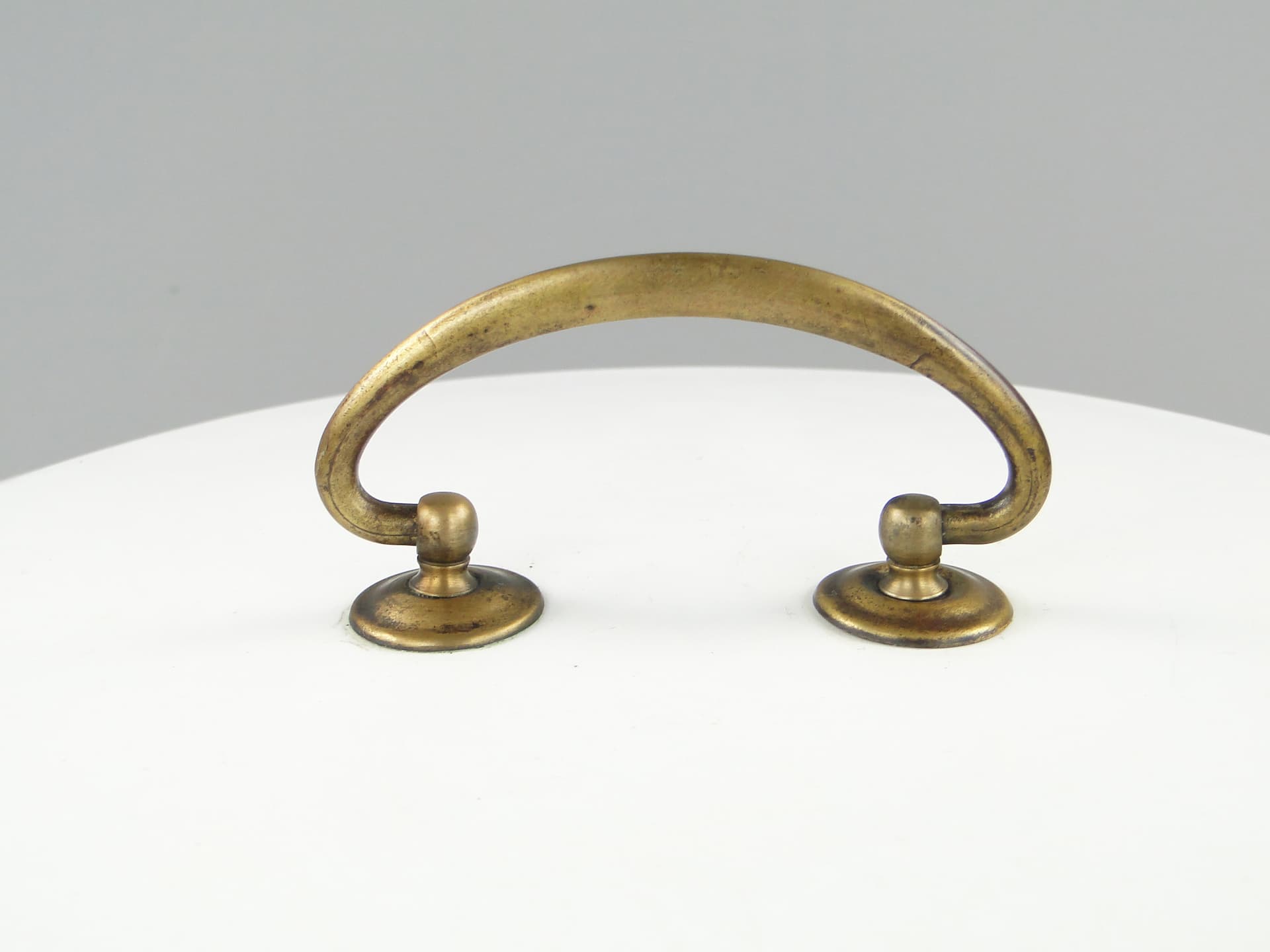 Cylindrical bread box, white enamelled metal, Poland, 1930s. - 60219