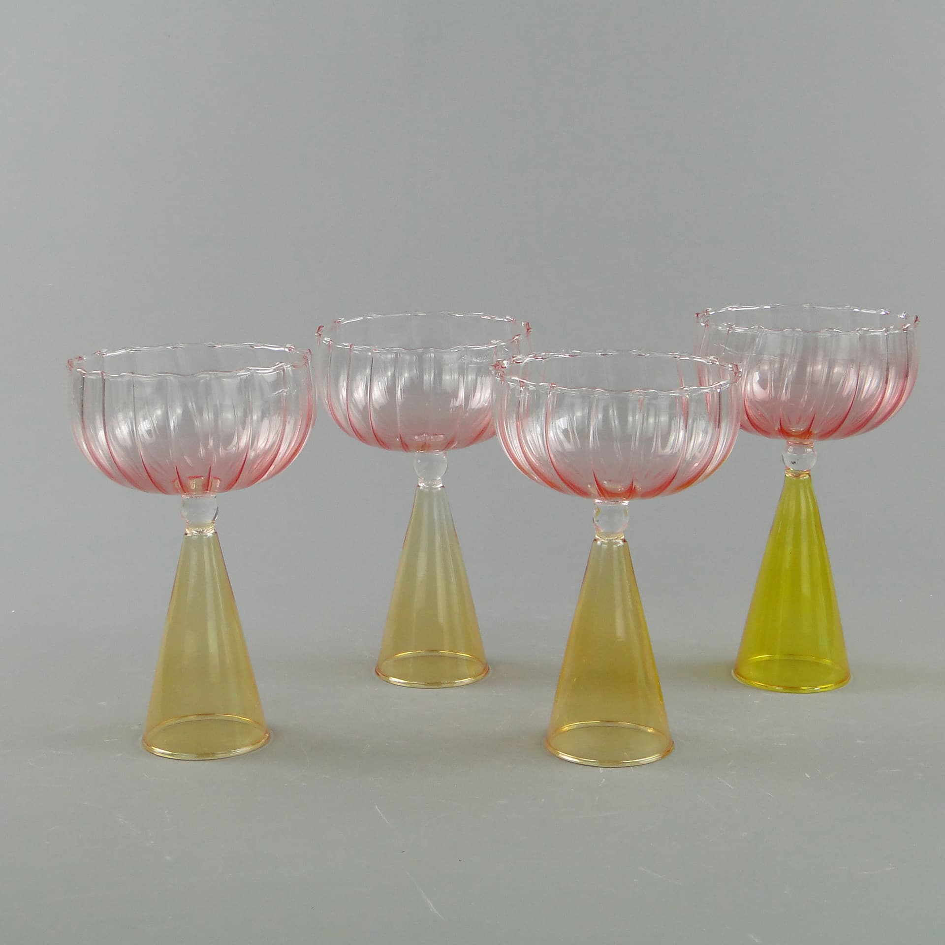 Zestaw kieliszków koktajlowych Memphis, szkło multicolor, Ritzenhoff und Breker, Niemcy, lata 80. - 60237