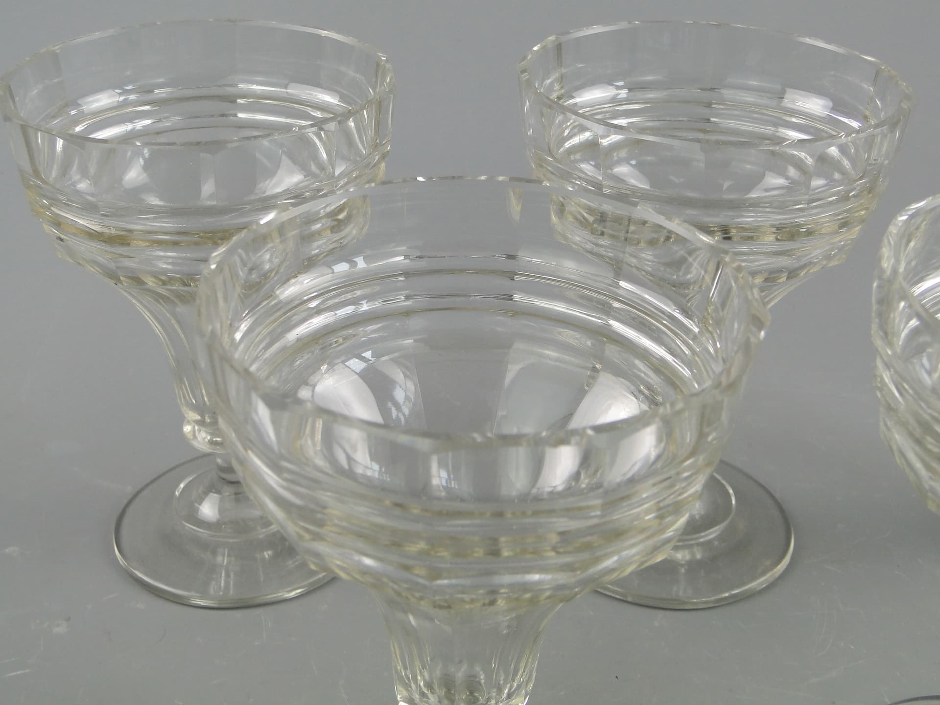 Set of Goblets, Viennese Secession, transparent, crystal, by J. Hoffmann, Austria, 1920s. - 60247
