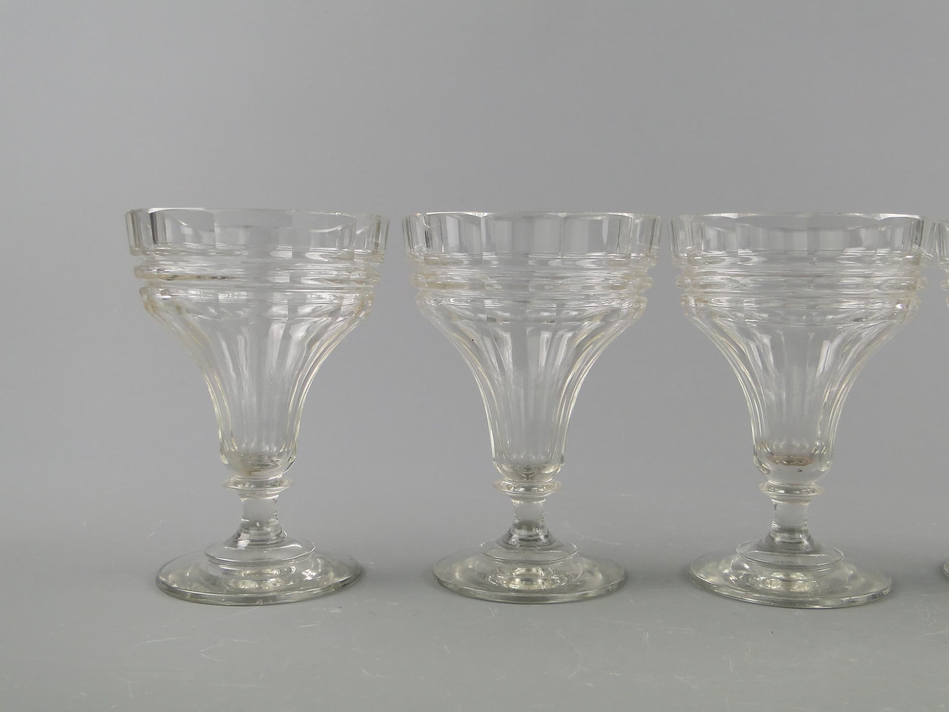 Set of Goblets, Viennese Secession, transparent, crystal, by J. Hoffmann, Austria, 1920s. - 60243
