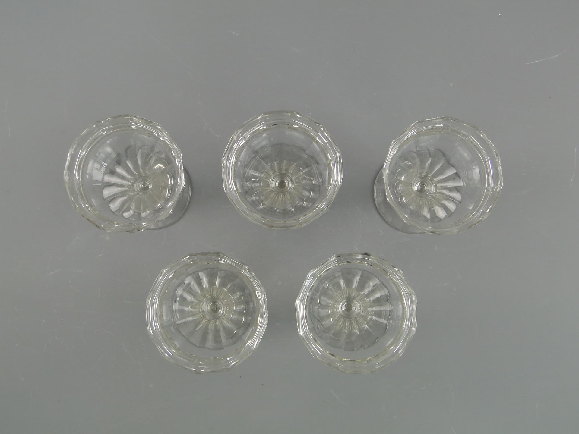 Set of Goblets, Viennese Secession, transparent, crystal, by J. Hoffmann, Austria, 1920s. - 60246