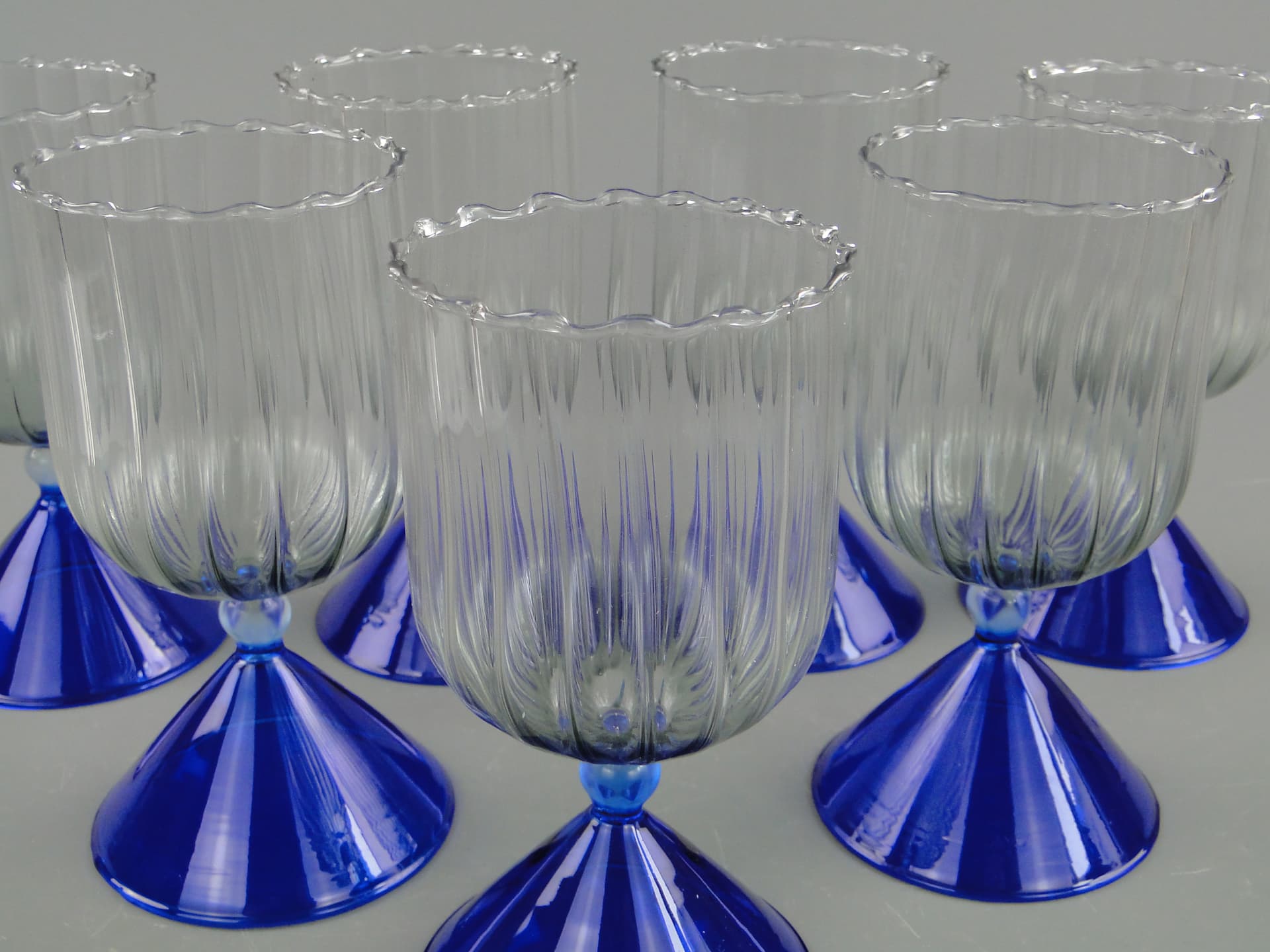 Zestaw kieliszków koktajlowych Memphis, szkło transparentne, Niemcy, lata 80. - 60255