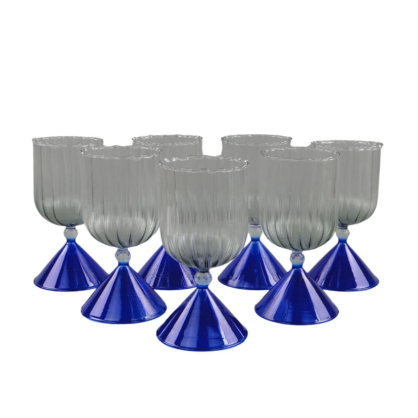 Zestaw kieliszków koktajlowych Memphis, szkło transparentne, Niemcy, lata 80.