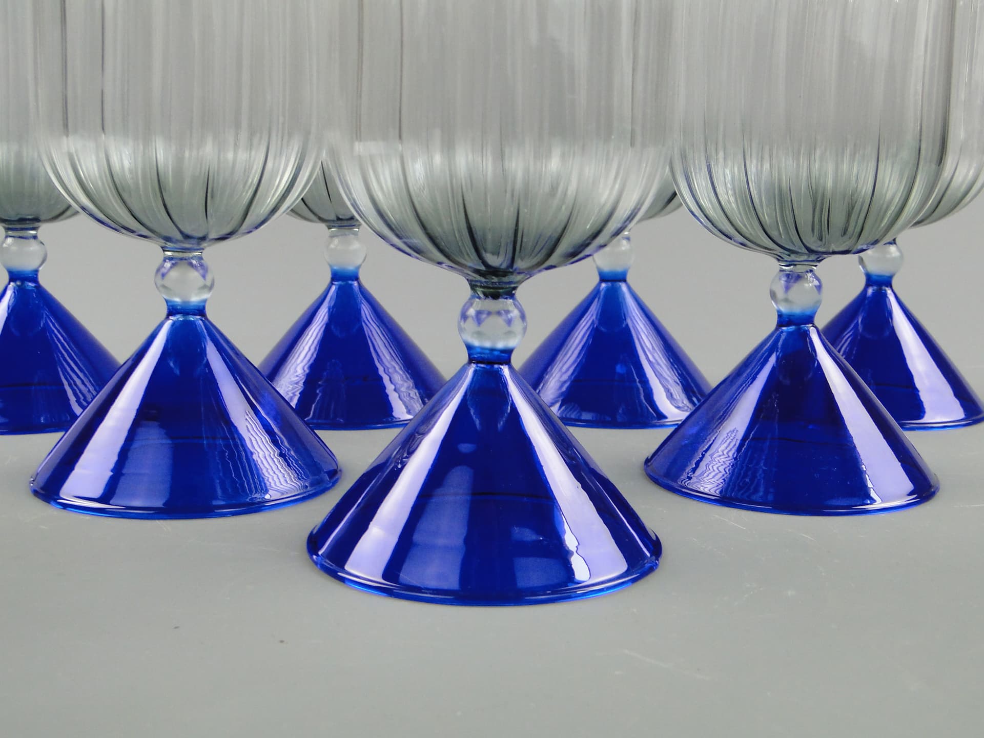 Zestaw kieliszków koktajlowych Memphis, szkło transparentne, Niemcy, lata 80. - 60256