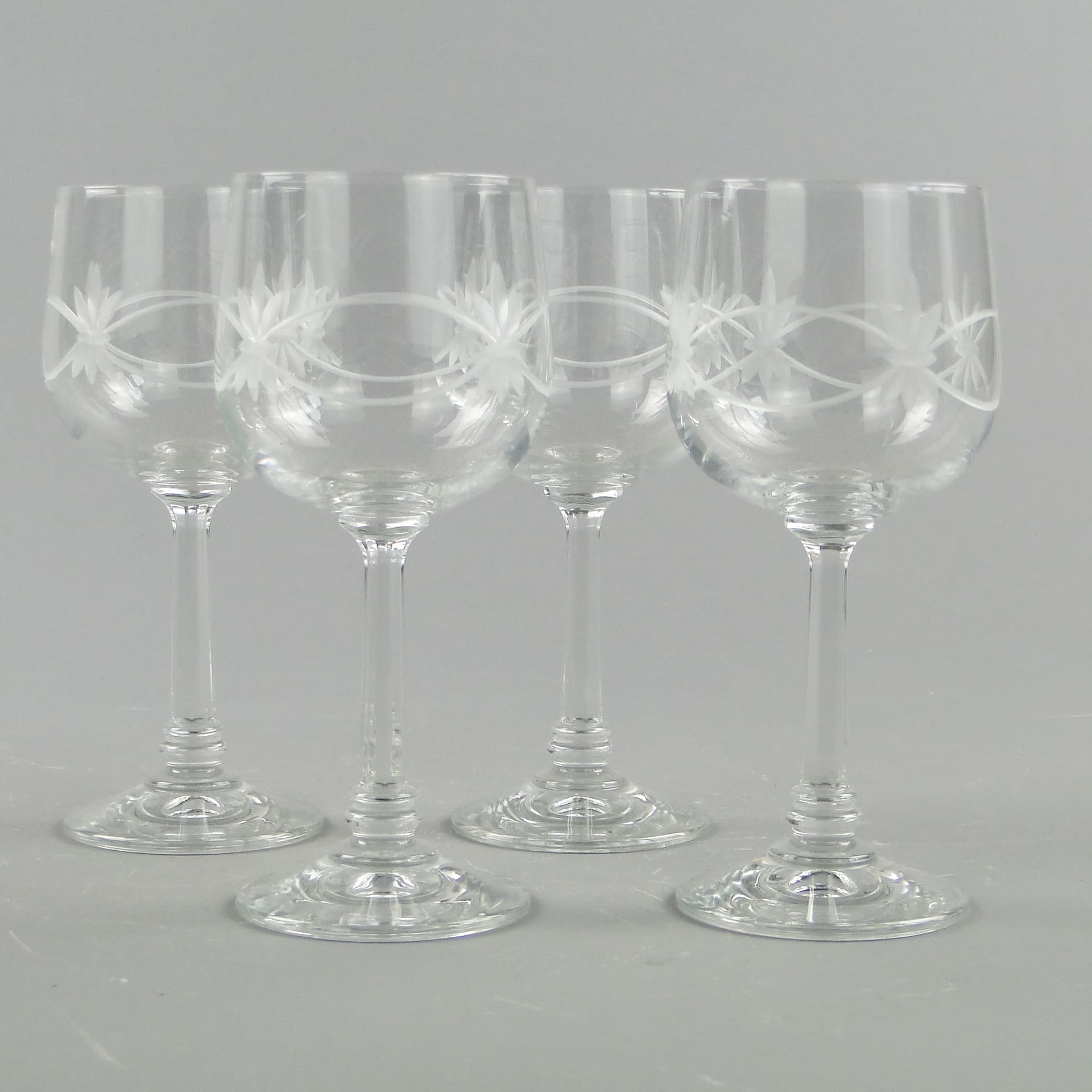 Komplet kieliszków secesyjnych, szkło transparent, Czechosłowacja, lata 30. - 60306