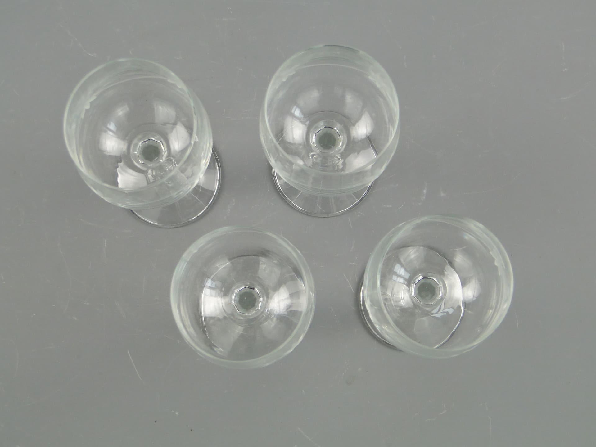 Komplet kieliszków secesyjnych, szkło transparent, Czechosłowacja, lata 30. - 60308