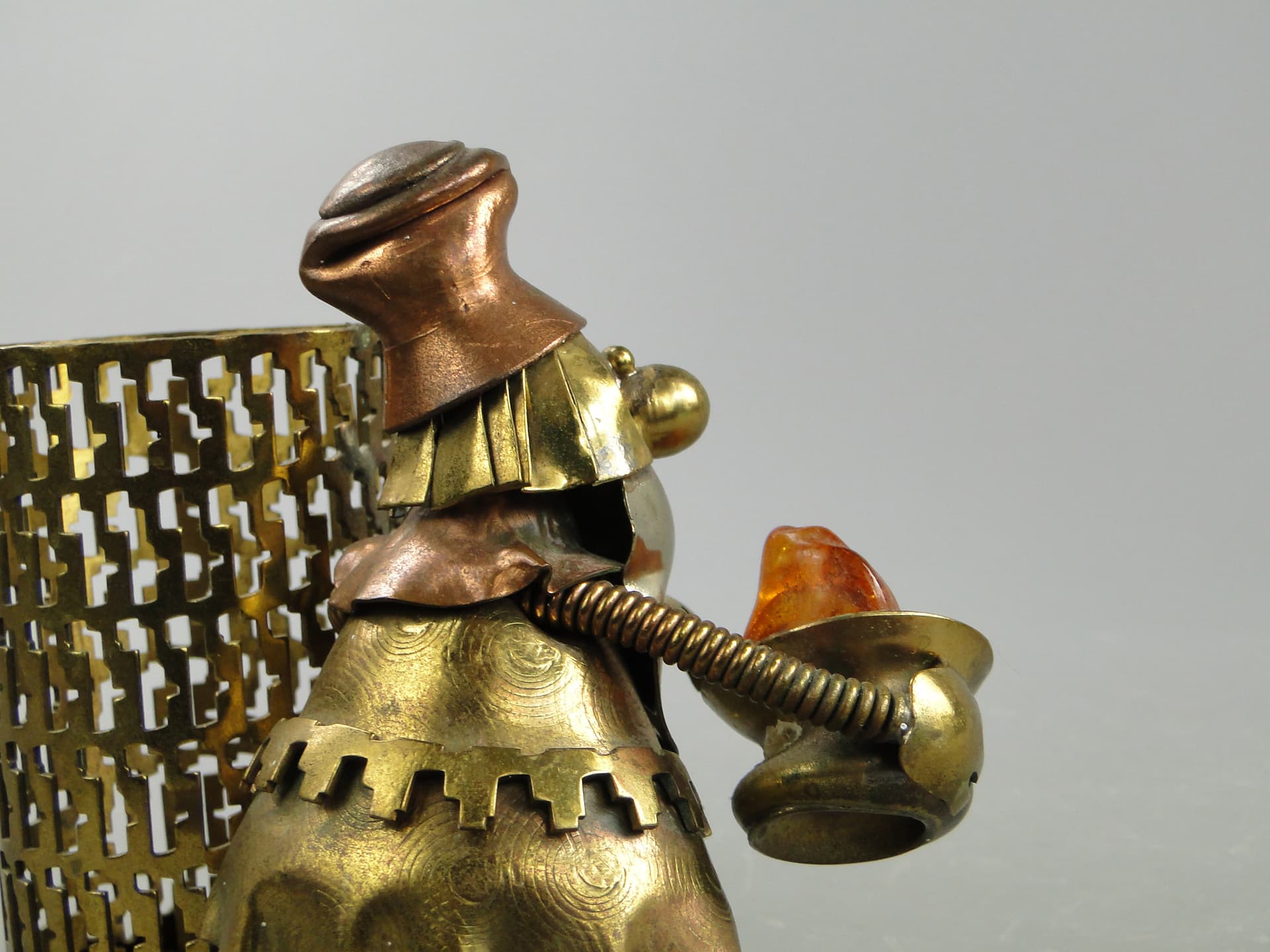 Postument na ołówki, copper, mosiądz, proj. A. J. Nowakowski, Polska, lata 60. - 60313