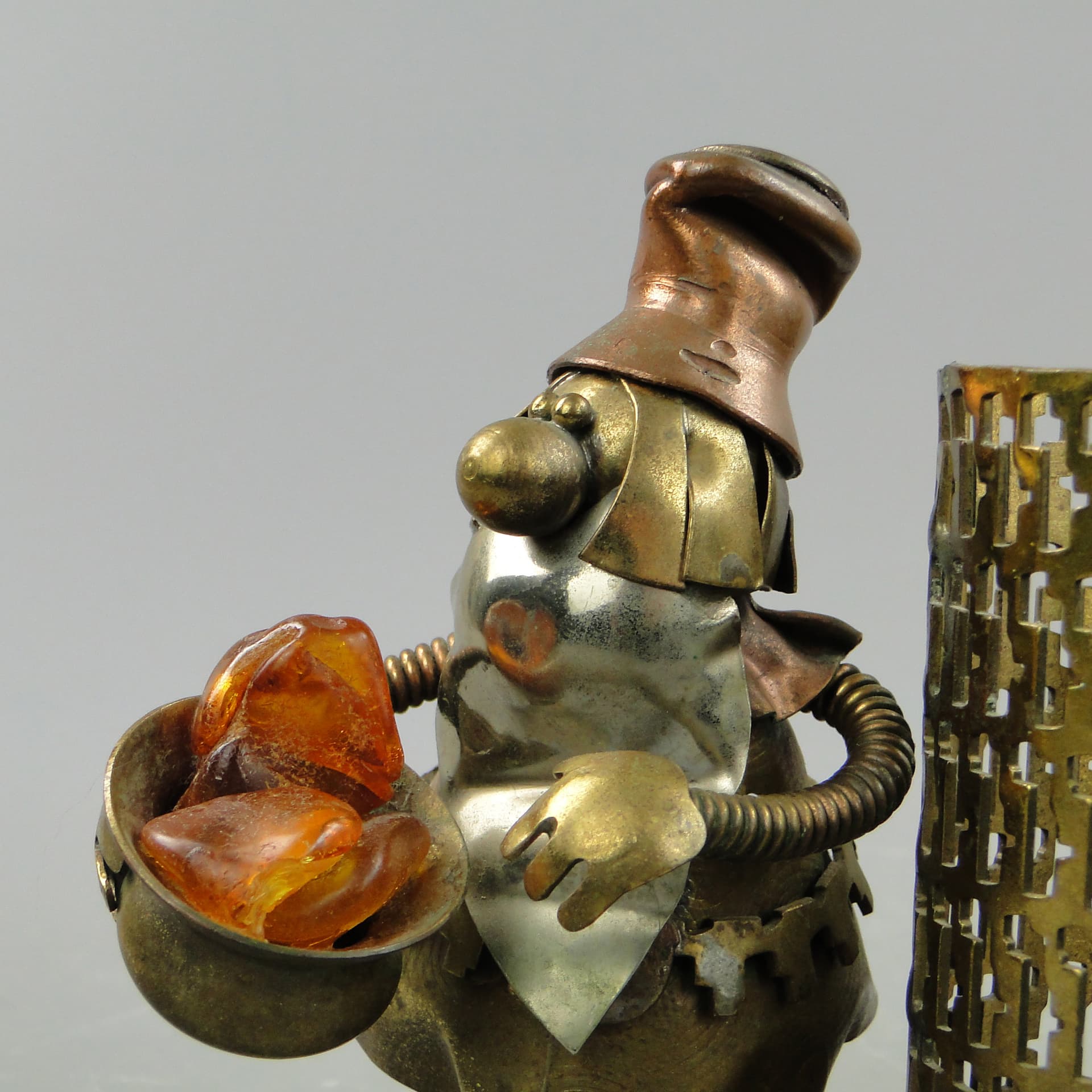 Postument na ołówki, copper, mosiądz, proj. A. J. Nowakowski, Polska, lata 60. - 60311