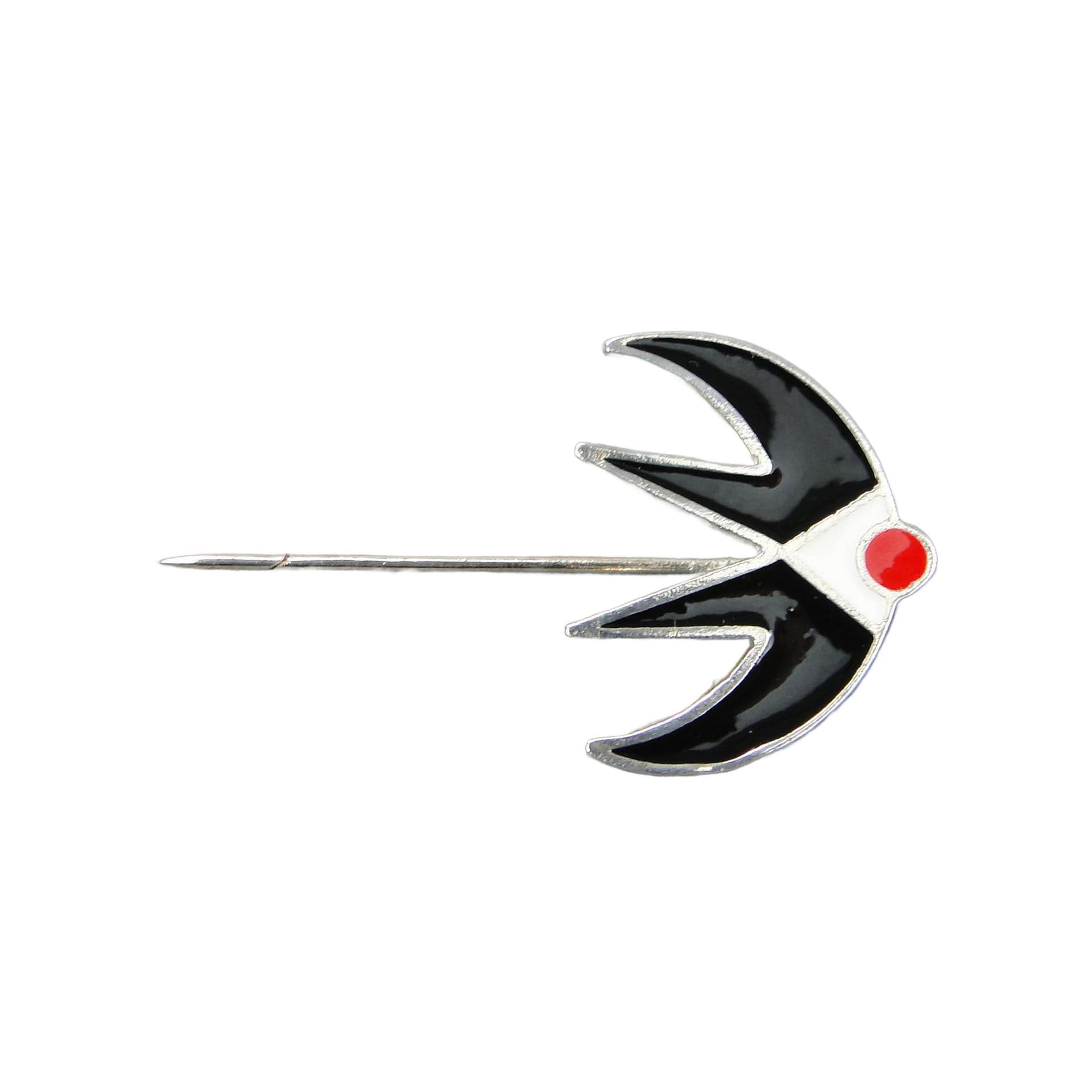 Wpinka Pierwsza Jaskółka, multikolor, metal, proj. J. Treutler, Polska, lata 50.