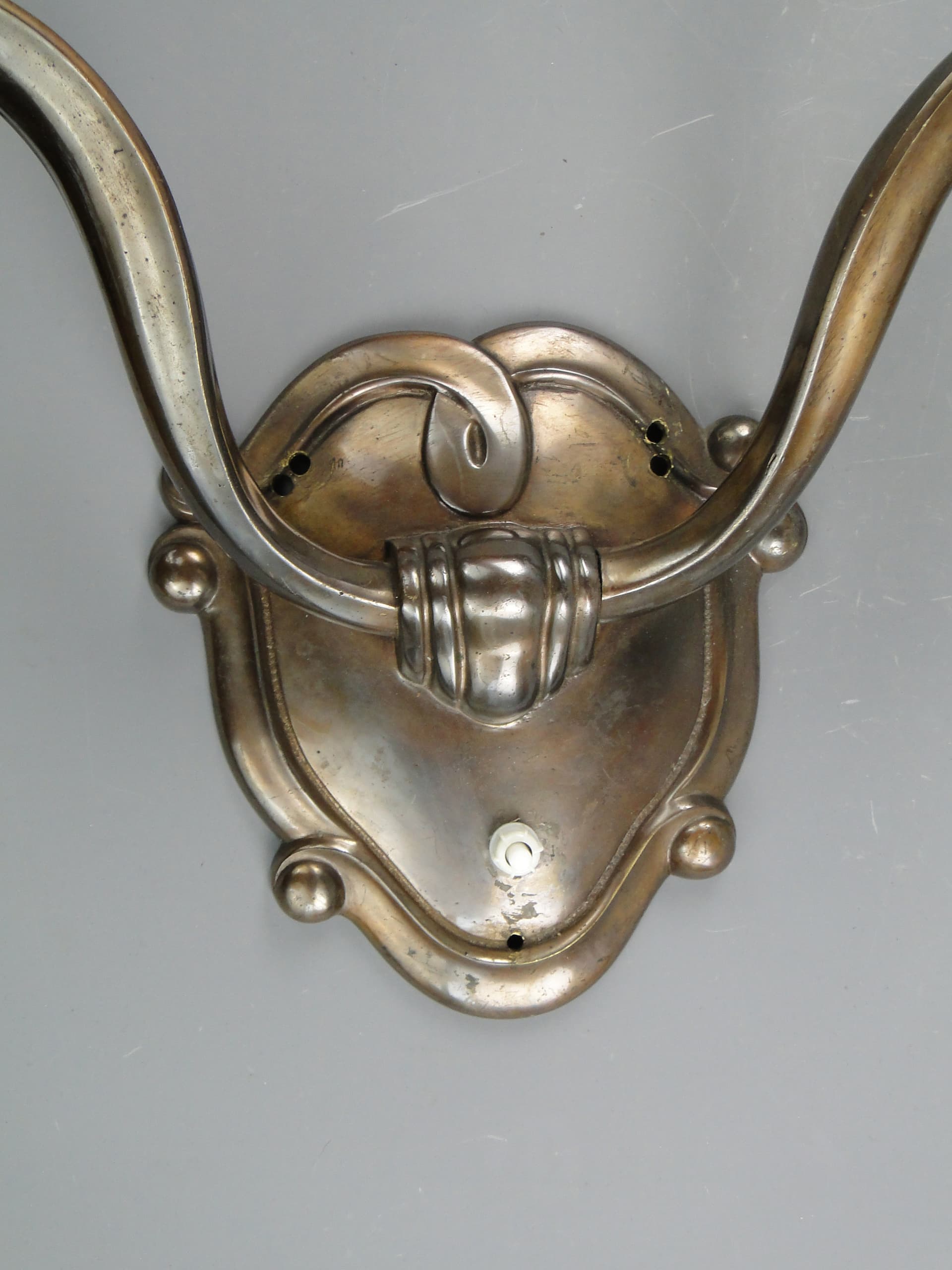 Para kinkietów dwuramiennych, secesja, brąz, Polska, lata 20. - 60354