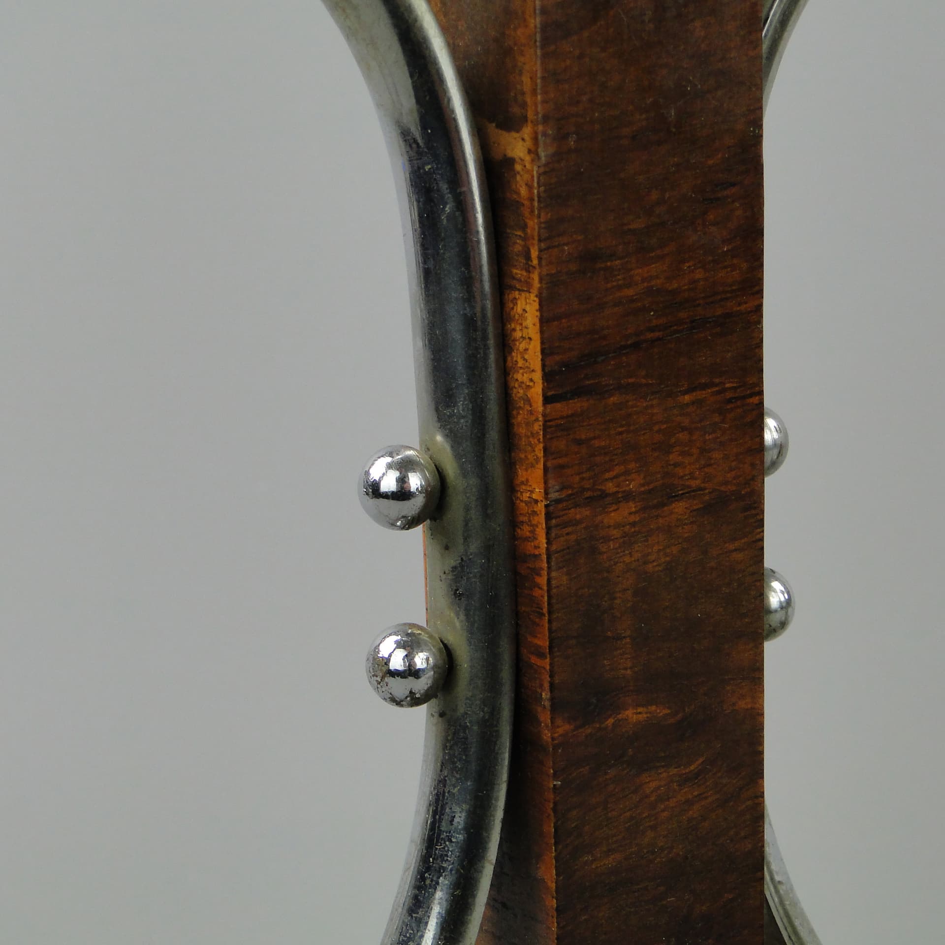 Para lamp stołowych Art déco, orzech brązowy ciemny, mosiądz niklowany, Belgia, lata 30. - 60364