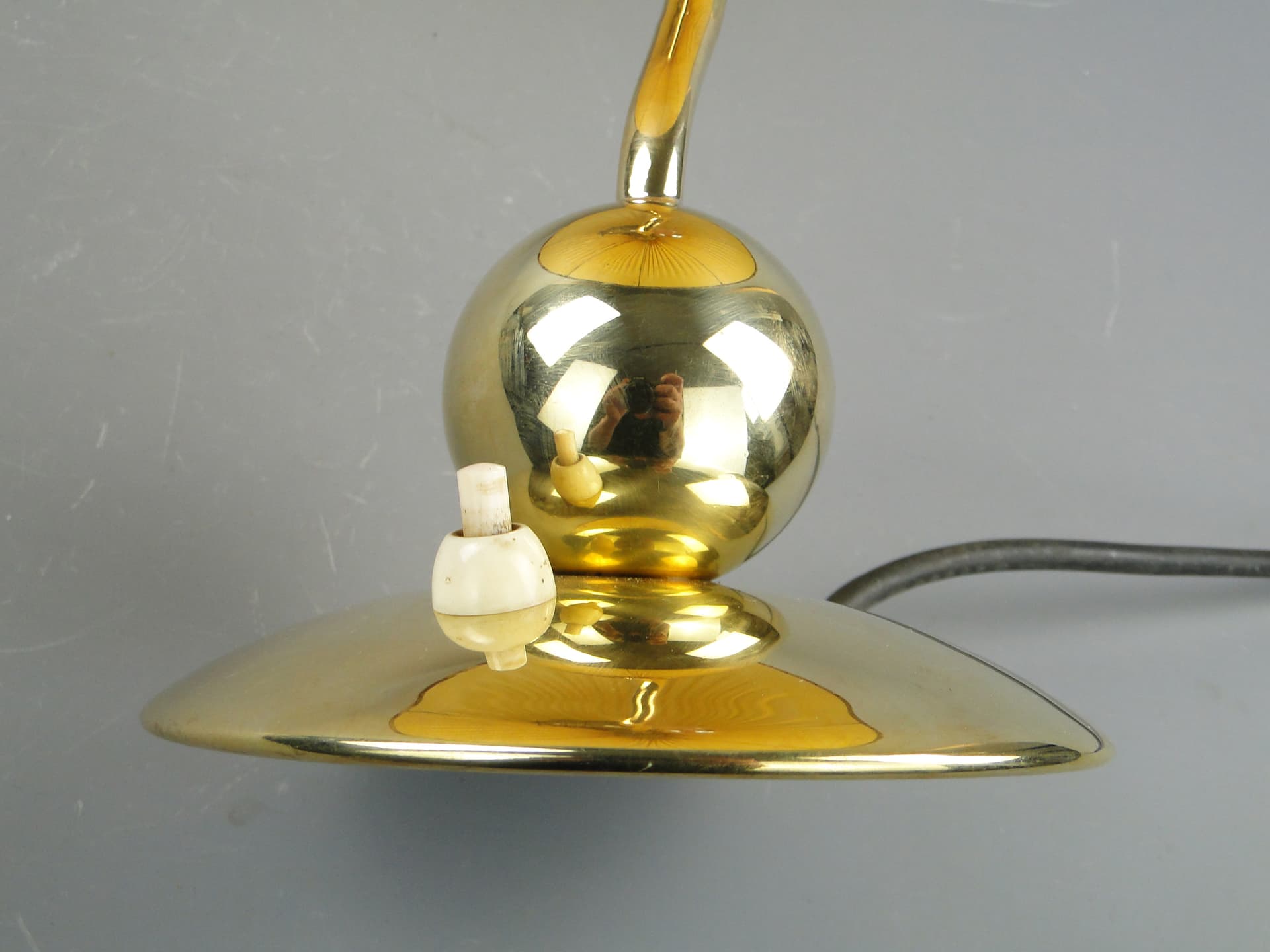 Table Lamp Art Deco, beige shade, brass, France, 1940s. - 60391