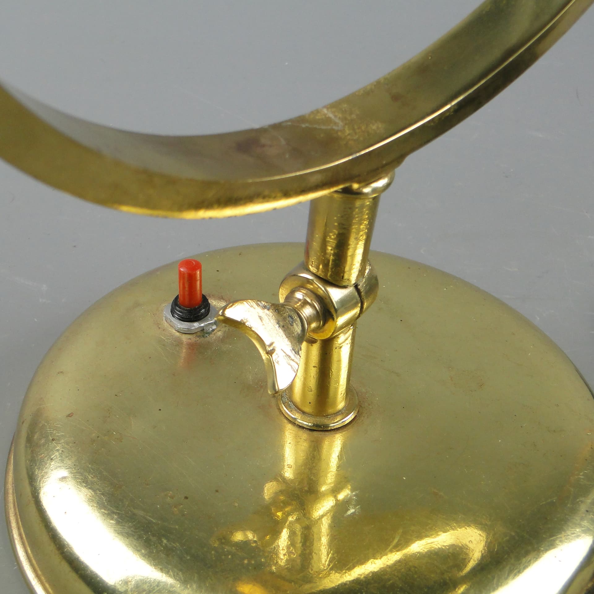 Lampa stołowa Art déco, mosiądz złoty, Polska, lata 30. - 60399