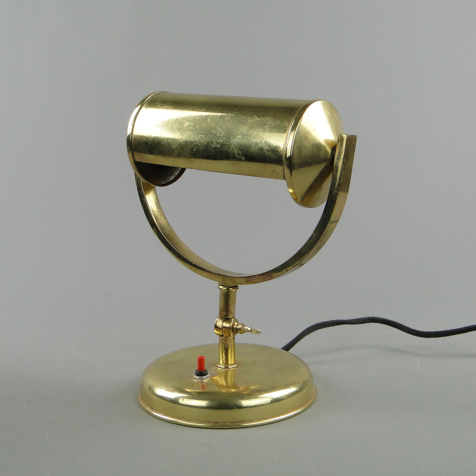 Lampa stołowa Art déco, mosiądz złoty, Polska, lata 30. - 60405