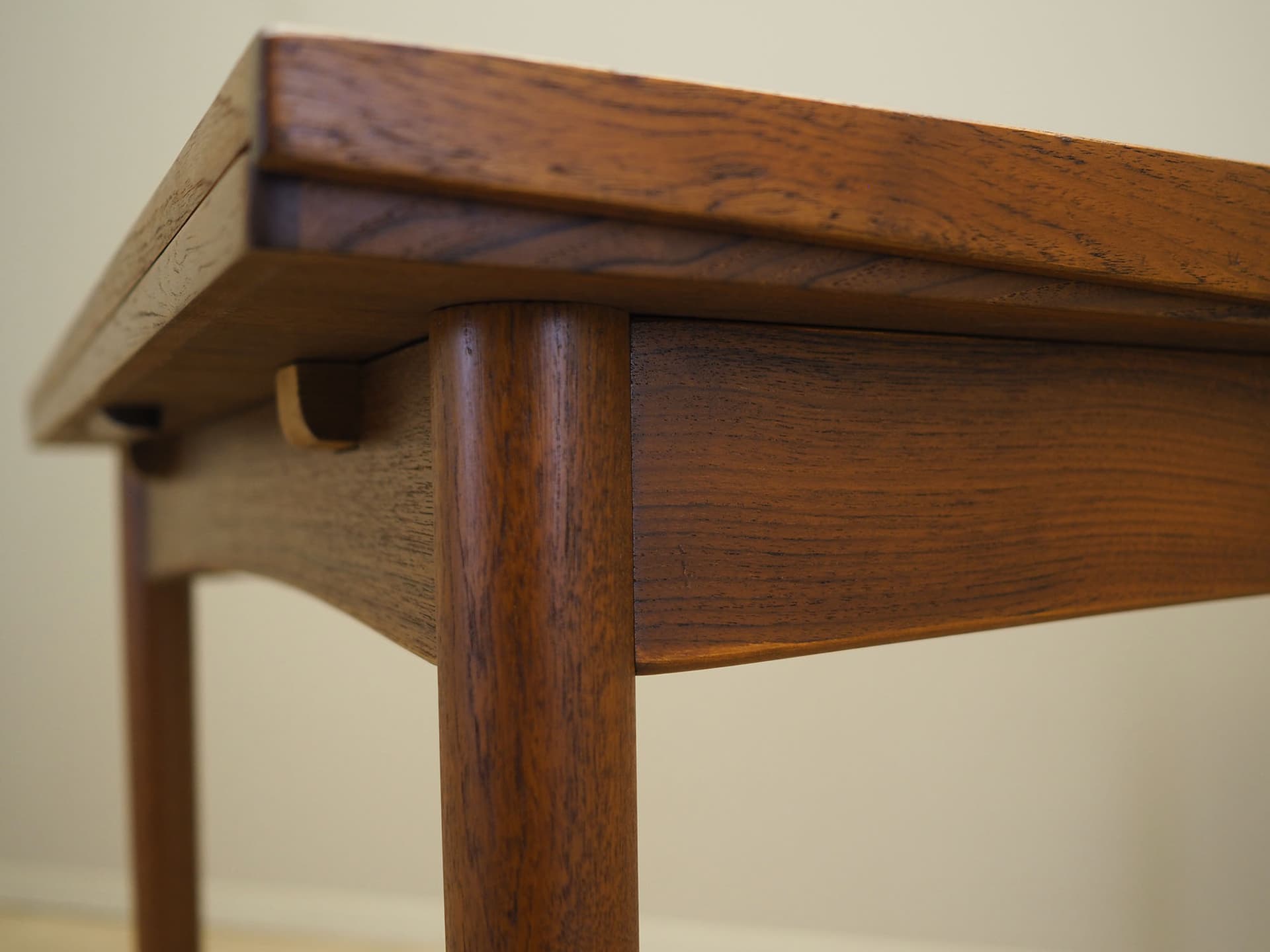 Dining table, light brown teak, Denmark, 1960s. - 60912