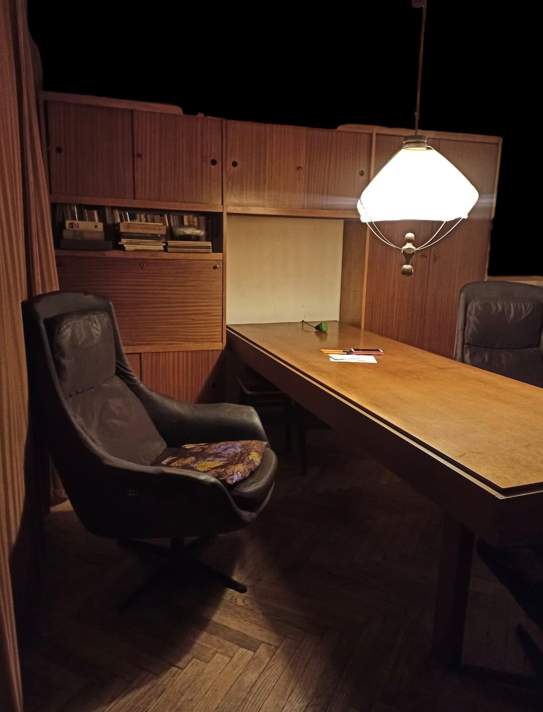 Zestaw mebli segmentowych, brązowy, drewno, proj. B. i Cz. Kowalscy, Polska, lata 60. - 60984