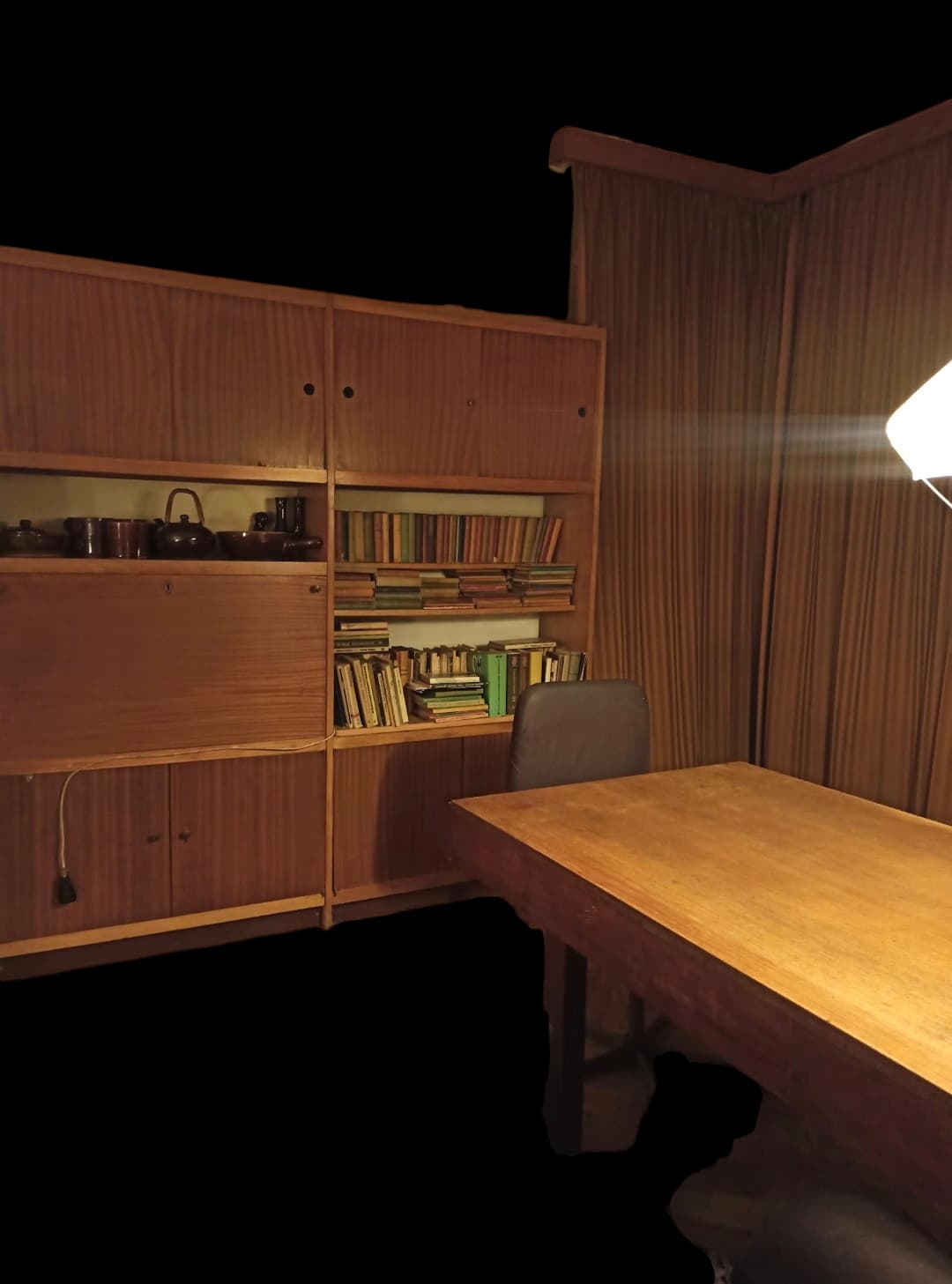 Zestaw mebli segmentowych, brązowy, drewno, proj. B. i Cz. Kowalscy, Polska, lata 60. - 60986