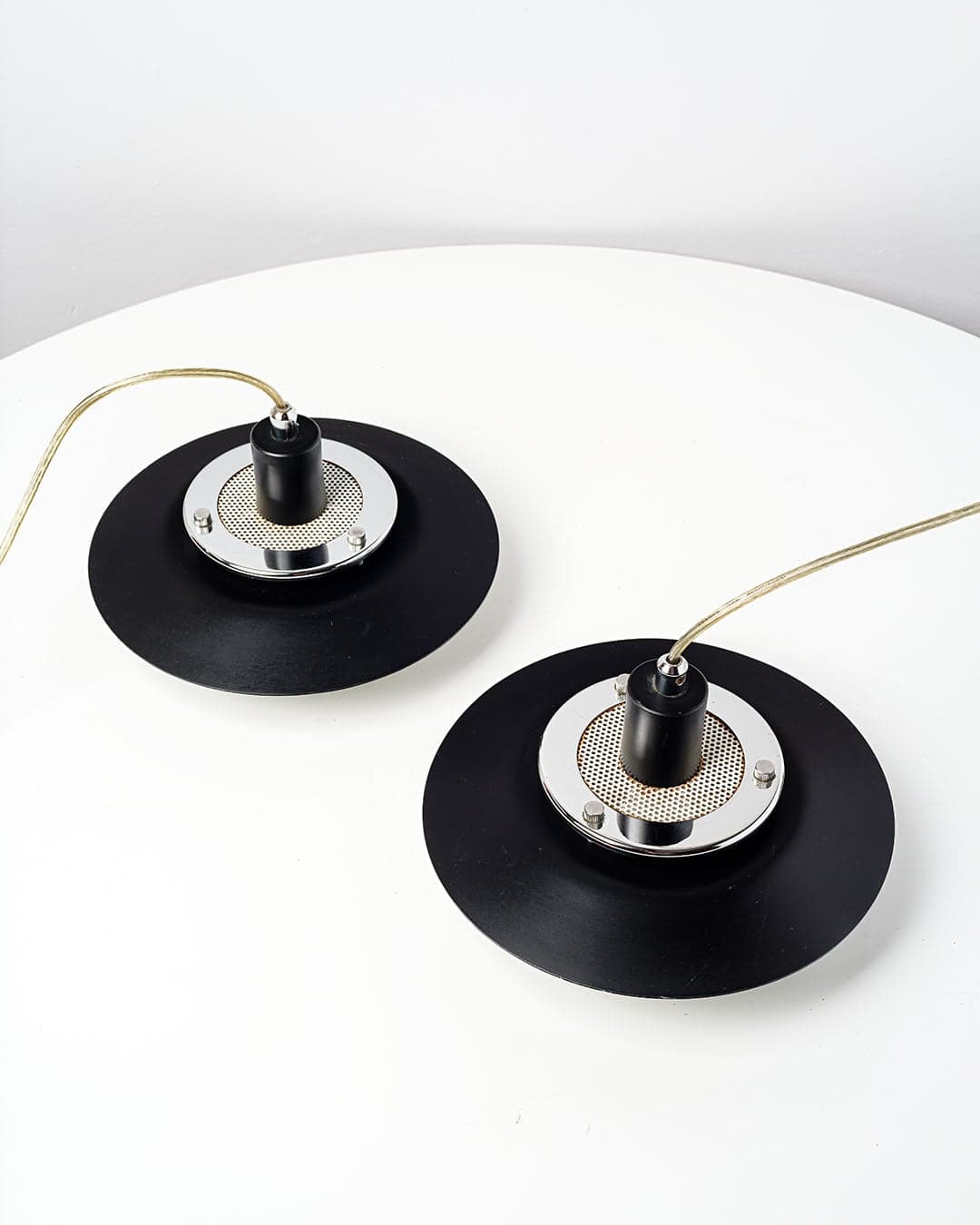 Pair of pendant lamps, black metal, Markslojd, Sweden, 1980s. - 61032
