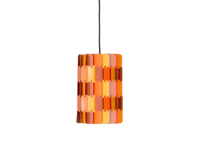 Pink Aluminum Facet Pop Pendant Lamp, by L. Weisdorf for Lyfa, Denmark, 1970s