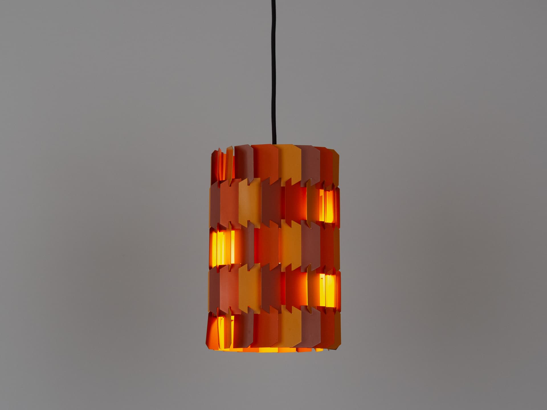 Pink Aluminum Facet Pop Pendant Lamp, by L. Weisdorf for Lyfa, Denmark, 1970s - 61445