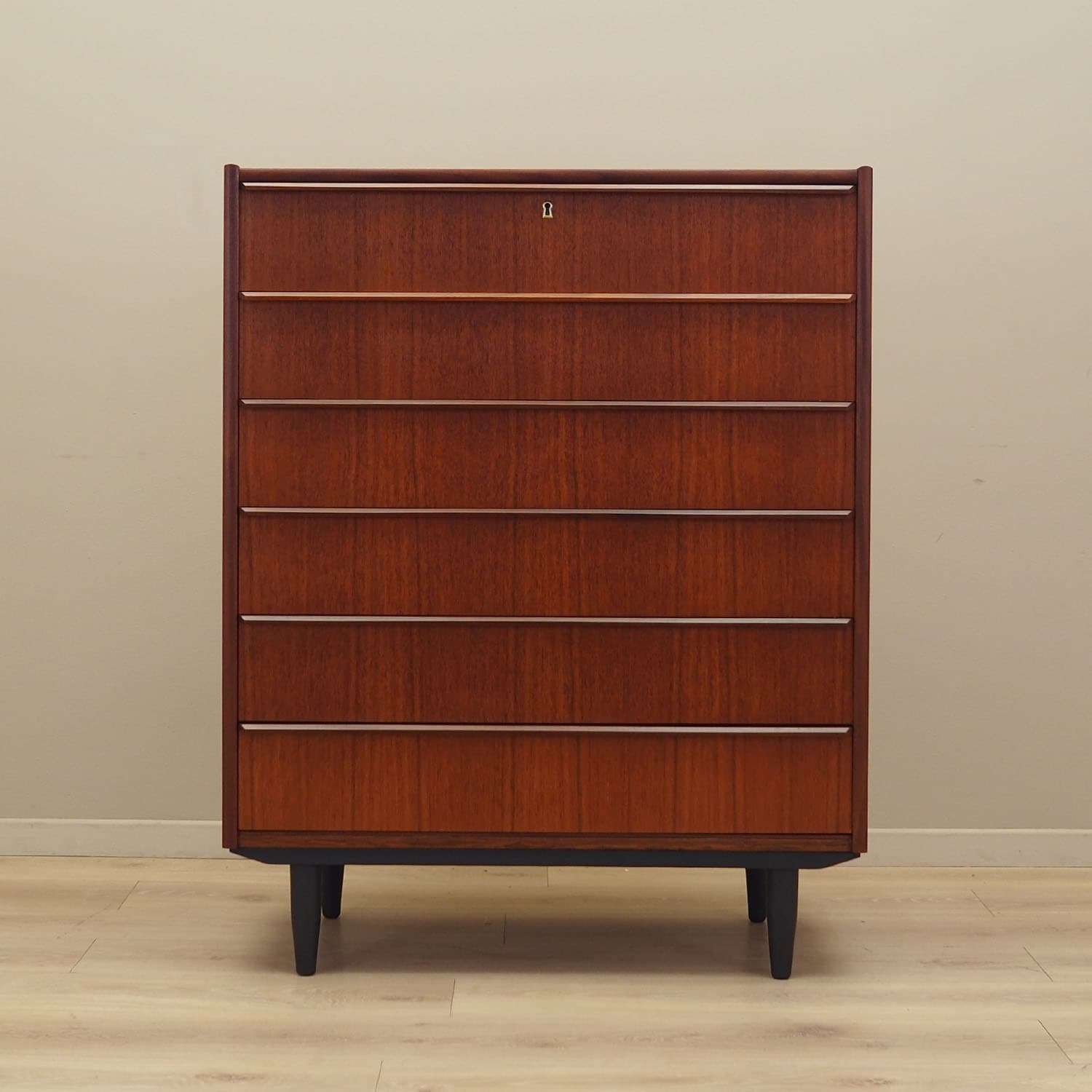 Chest of drawers, dark brown teak, Denmark, 1970s. - 61514