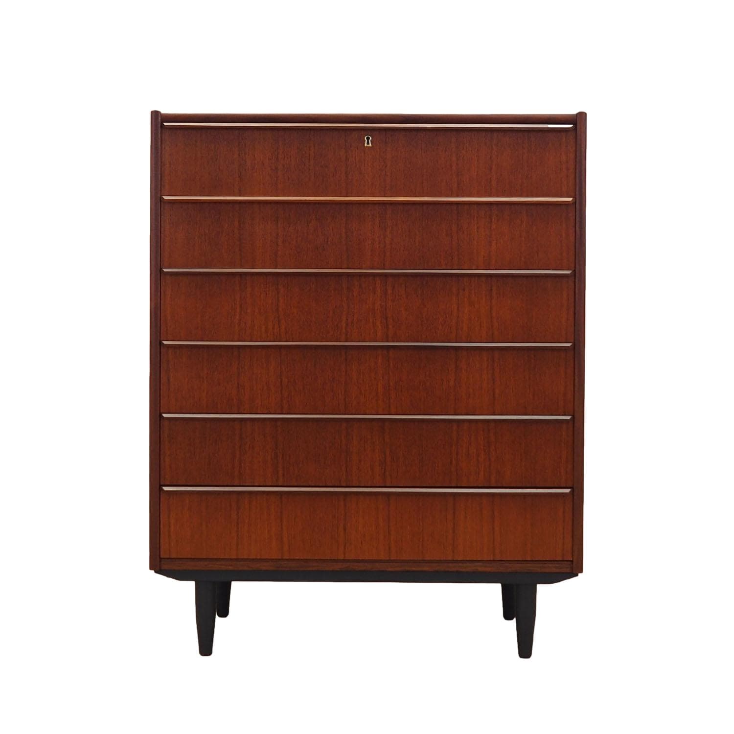 Chest of drawers, dark brown teak, Denmark, 1970s.