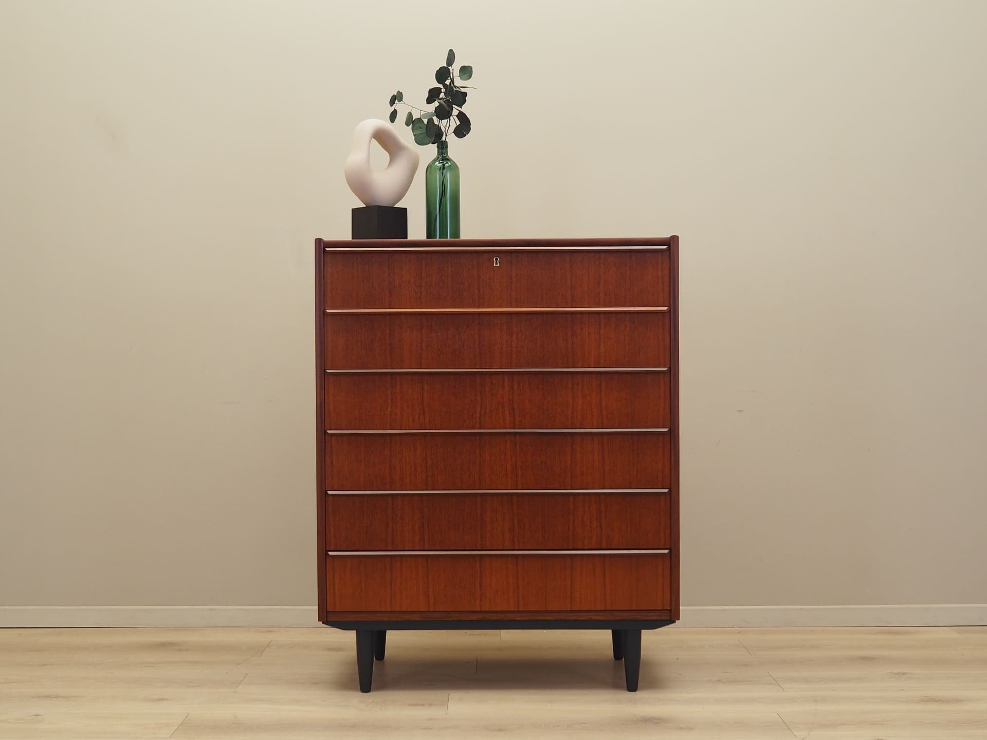 Chest of drawers, dark brown teak, Denmark, 1970s. - 61515
