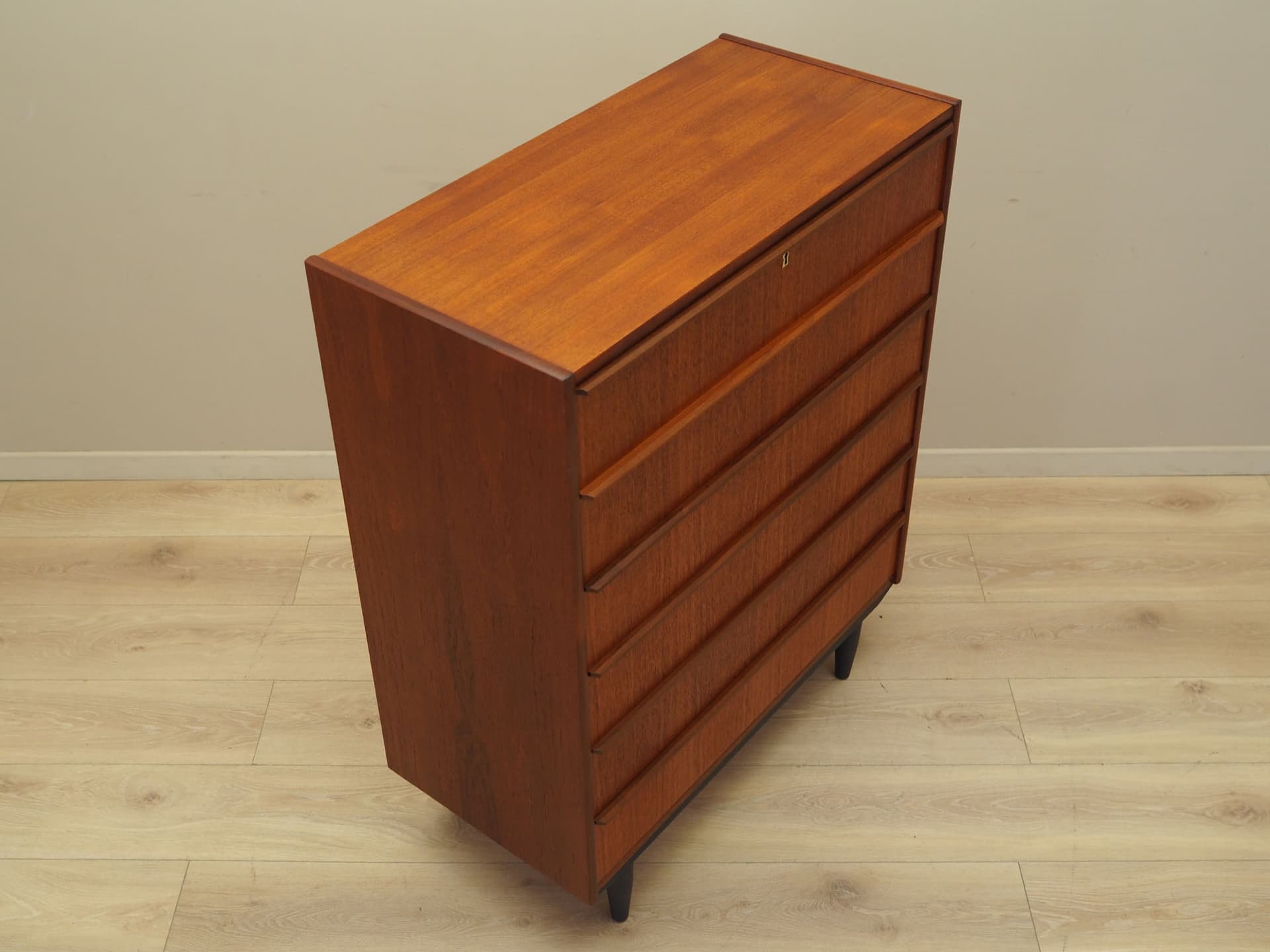 Chest of drawers, dark brown teak, Denmark, 1970s. - 61519
