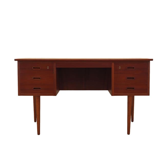 Desk, light brown teak, Denmark, 1960s. - DIMENSION