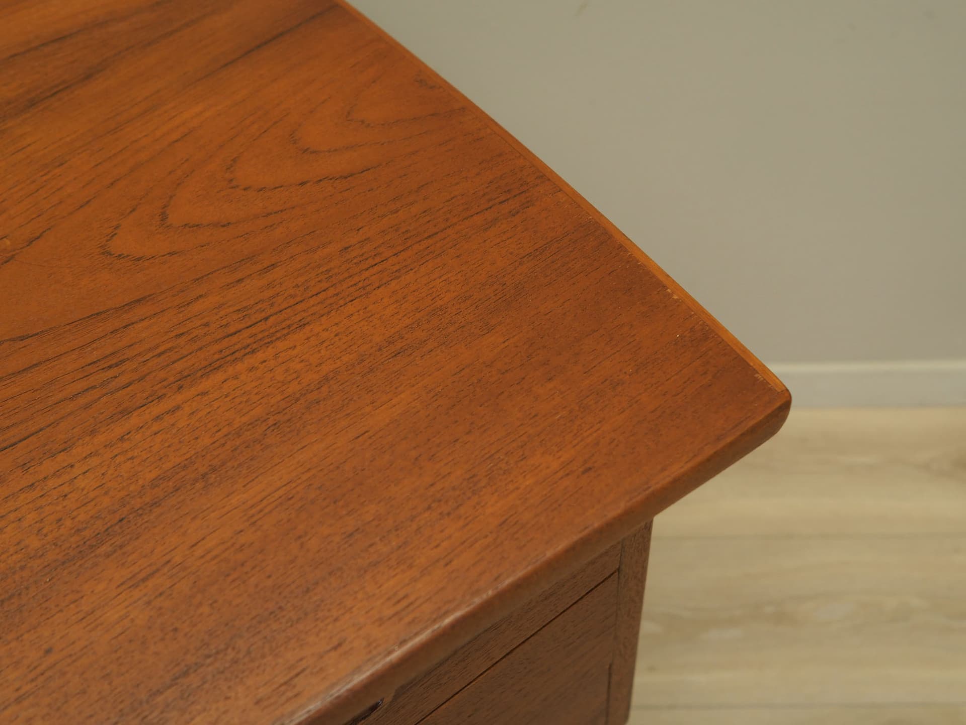 Desk, light brown teak, Denmark, 1960s. - 61531