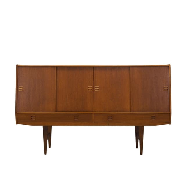 Highboard, light brown teak, Denmark, 1960s. - DIMENSION