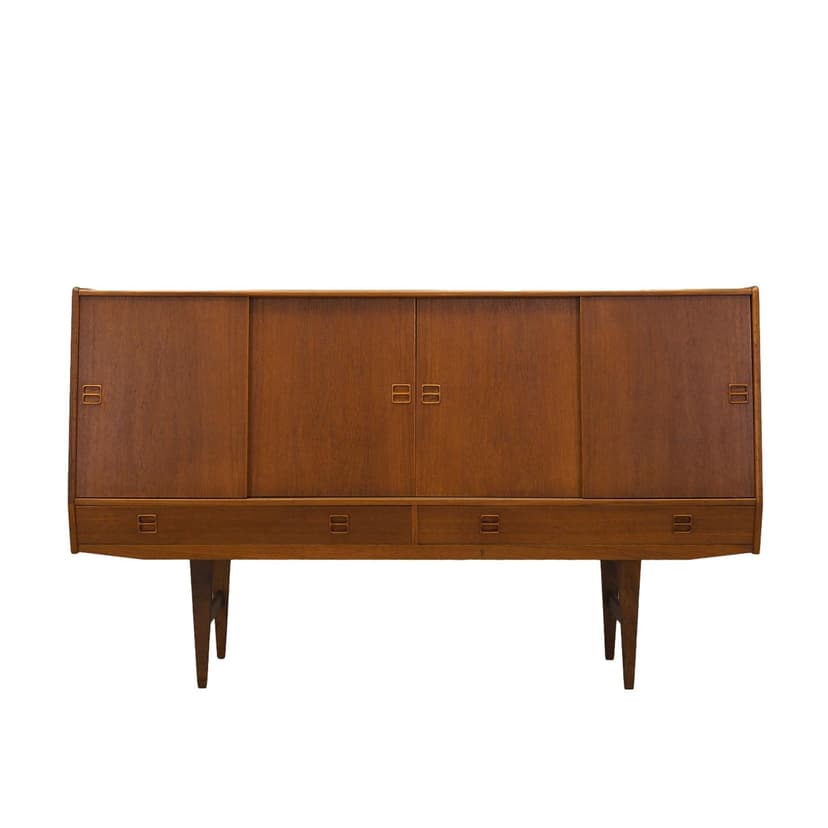 Highboard, brązowy jasny, teak, Dania, lata 60.