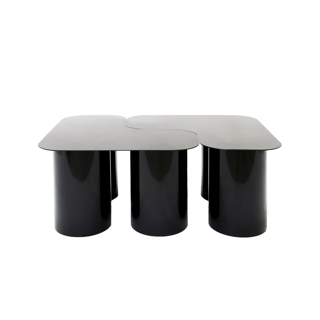 Object069 Coffee table 60x60x35 cm black gloss powder-coated steel, ,