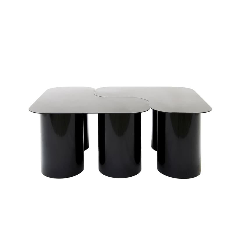 Object069 Coffee table 60x60x35 cm black gloss powder-coated steel, ,