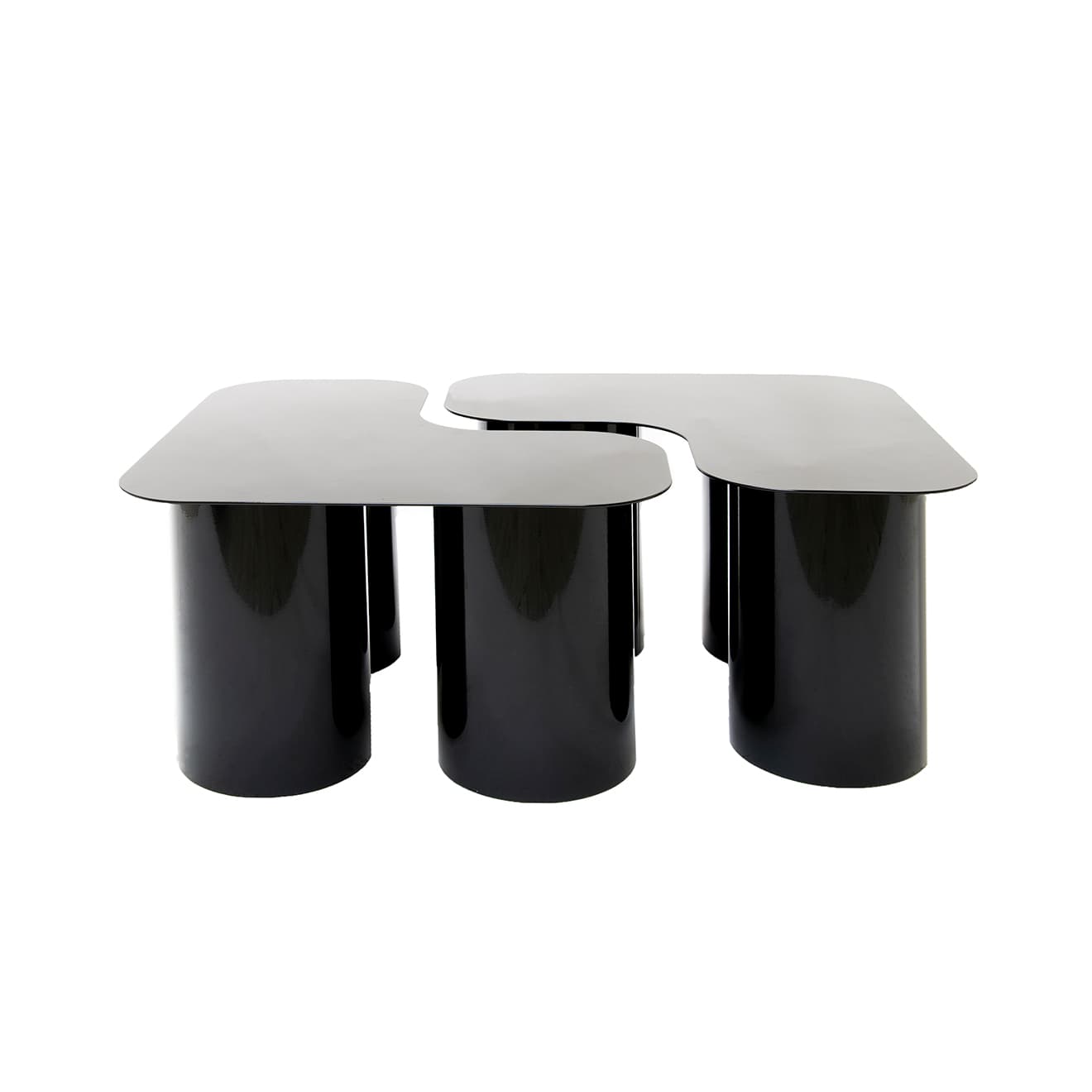 Object069 Coffee table 60x60x35 cm black gloss powder-coated steel, , - 61654