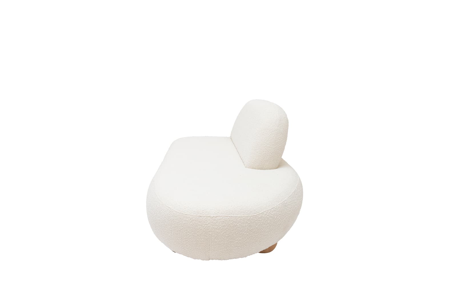 Boucle sofa 216x90x78 cm beige with oak legs, , - 61774