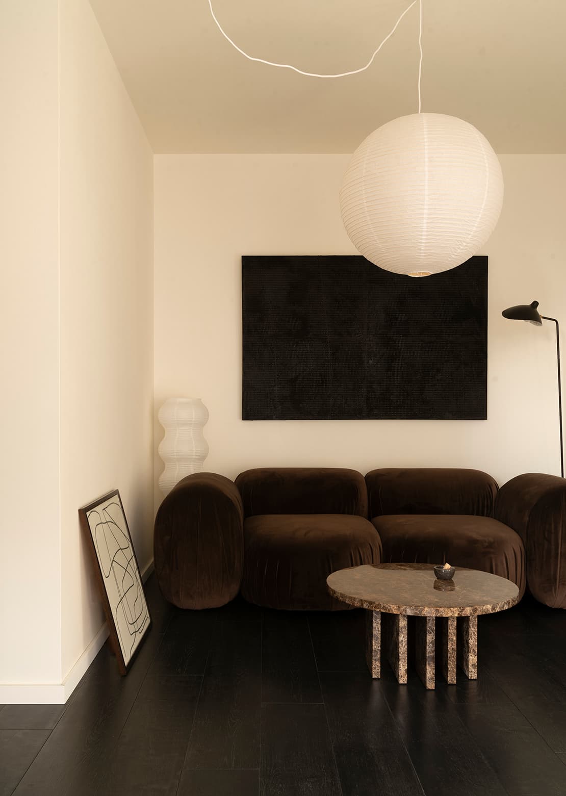 Modular sofa velvet 220/290x110x60 cm, no designer, no brand - 61815