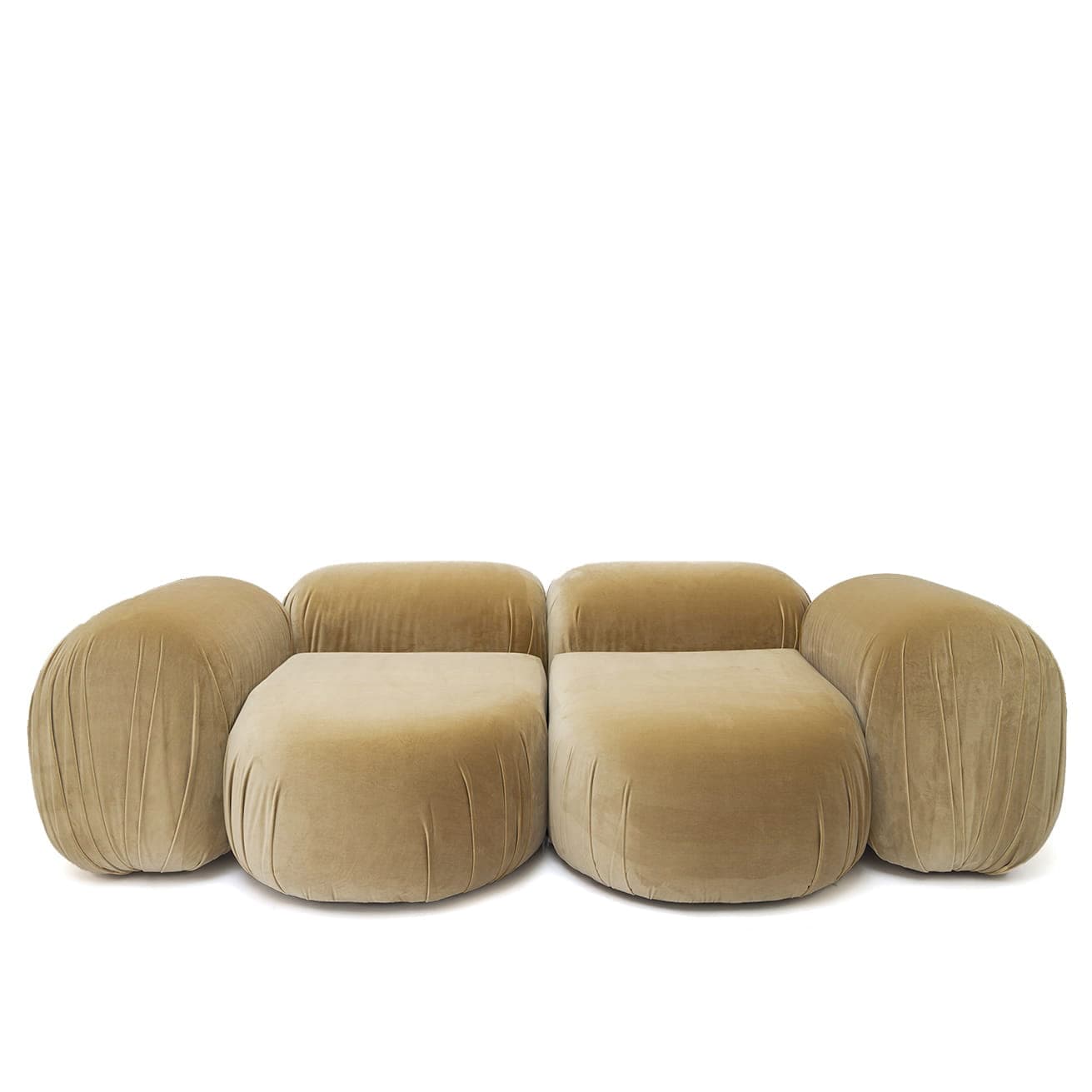 Modular sofa velvet 220/290x110x60 cm, no designer, no brand