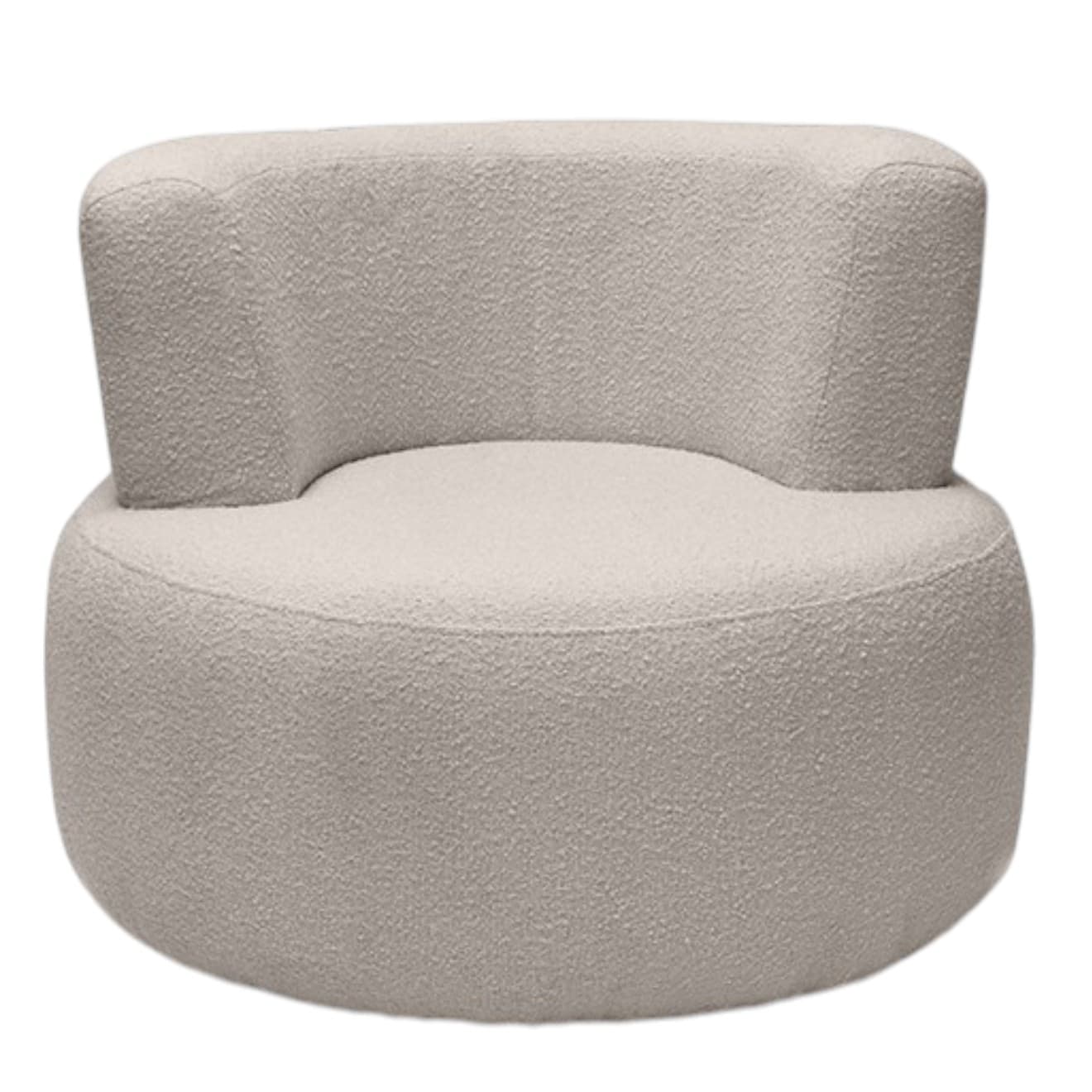 Boucle/Dedar upholstered armchair 96x96x78 cm white, contemporary design, no brand