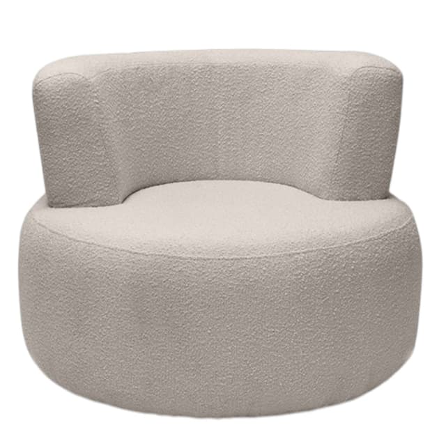 Boucle/Dedar upholstered armchair 96x96x78 cm white, contemporary design, no brand - DIMENSION
