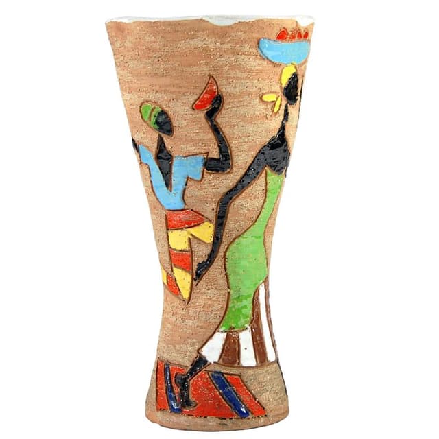 Beżowy wazon sgraffito, Fratelli Fanciullacci, Włochy, lata 60. - WYMIARY