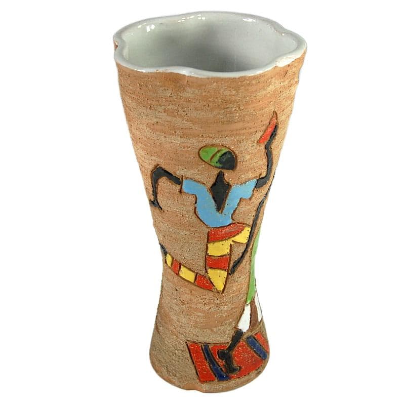 Beżowy wazon sgraffito, Fratelli Fanciullacci, Włochy, lata 60. - 5432