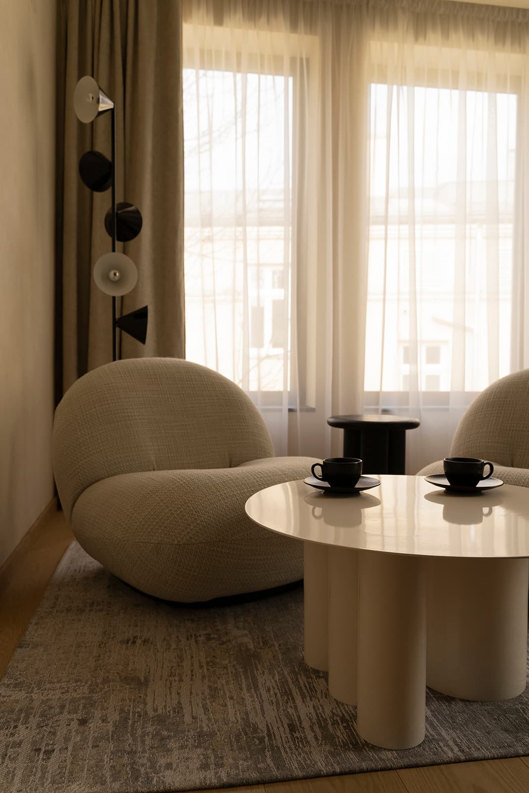 Coffee table Ø90x35 cm powder-coated steel ivory, Bauhaus inspired, NG Design - 62224